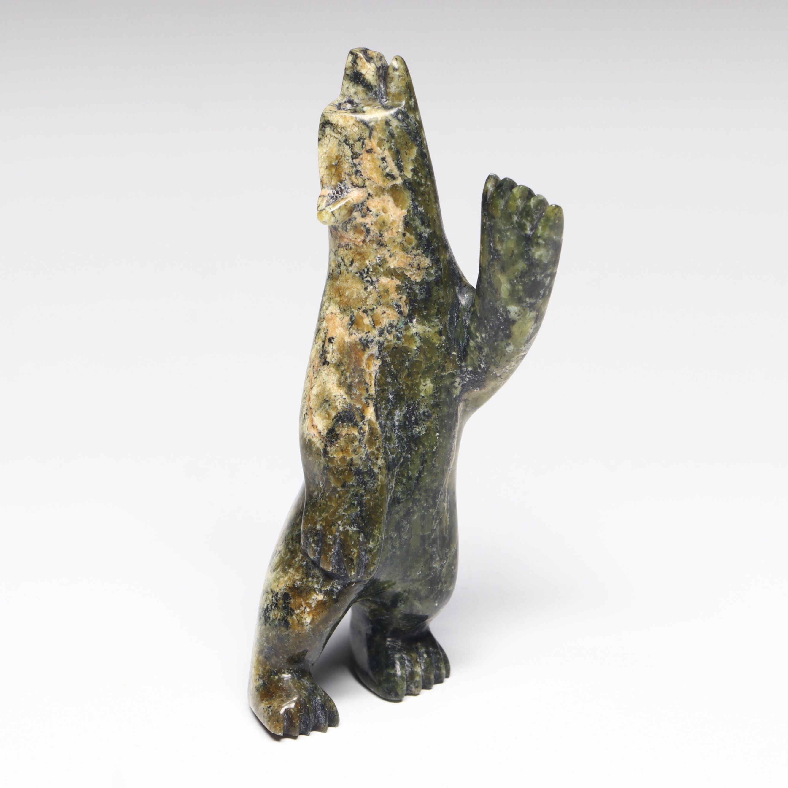 Moe Petooloosie Inuit Carved Stone Dancing Bear