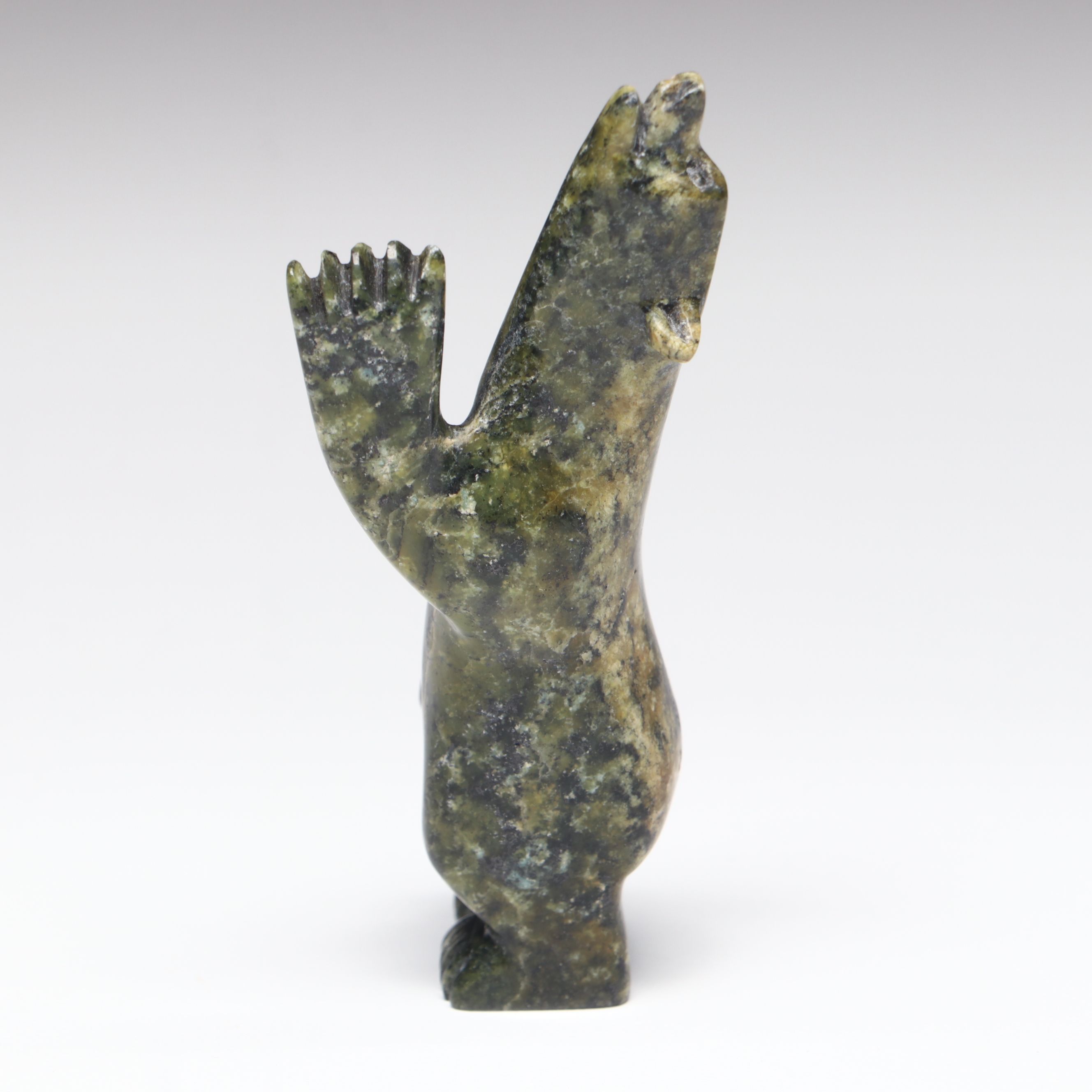 Moe Petooloosie Inuit Carved Stone Dancing Bear