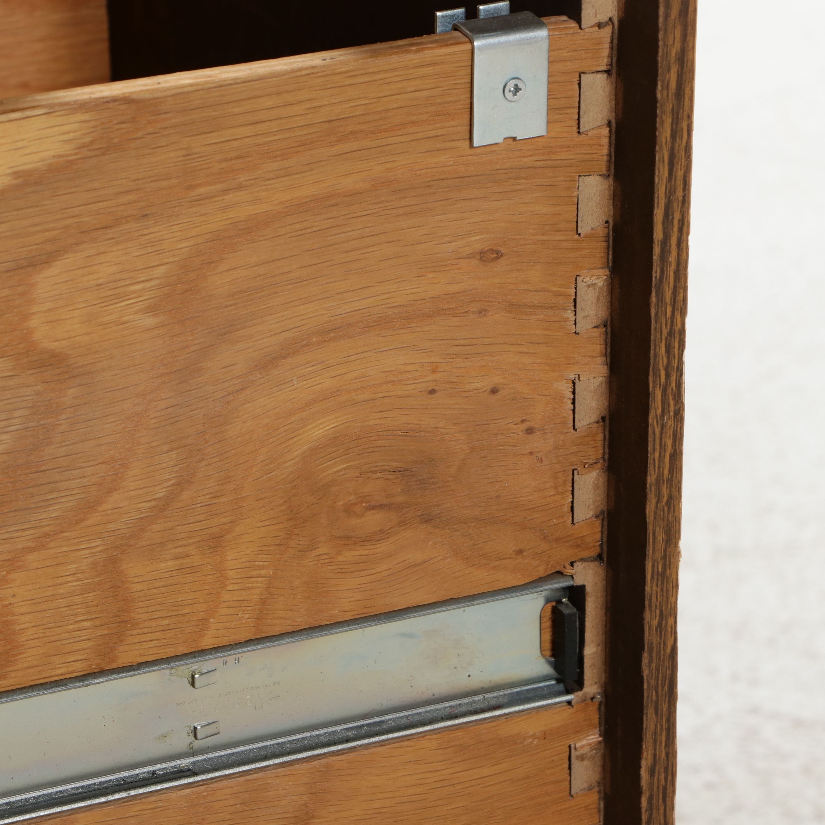 Brutalist Style Oak Veneer Executive Desk, Late 20th Century