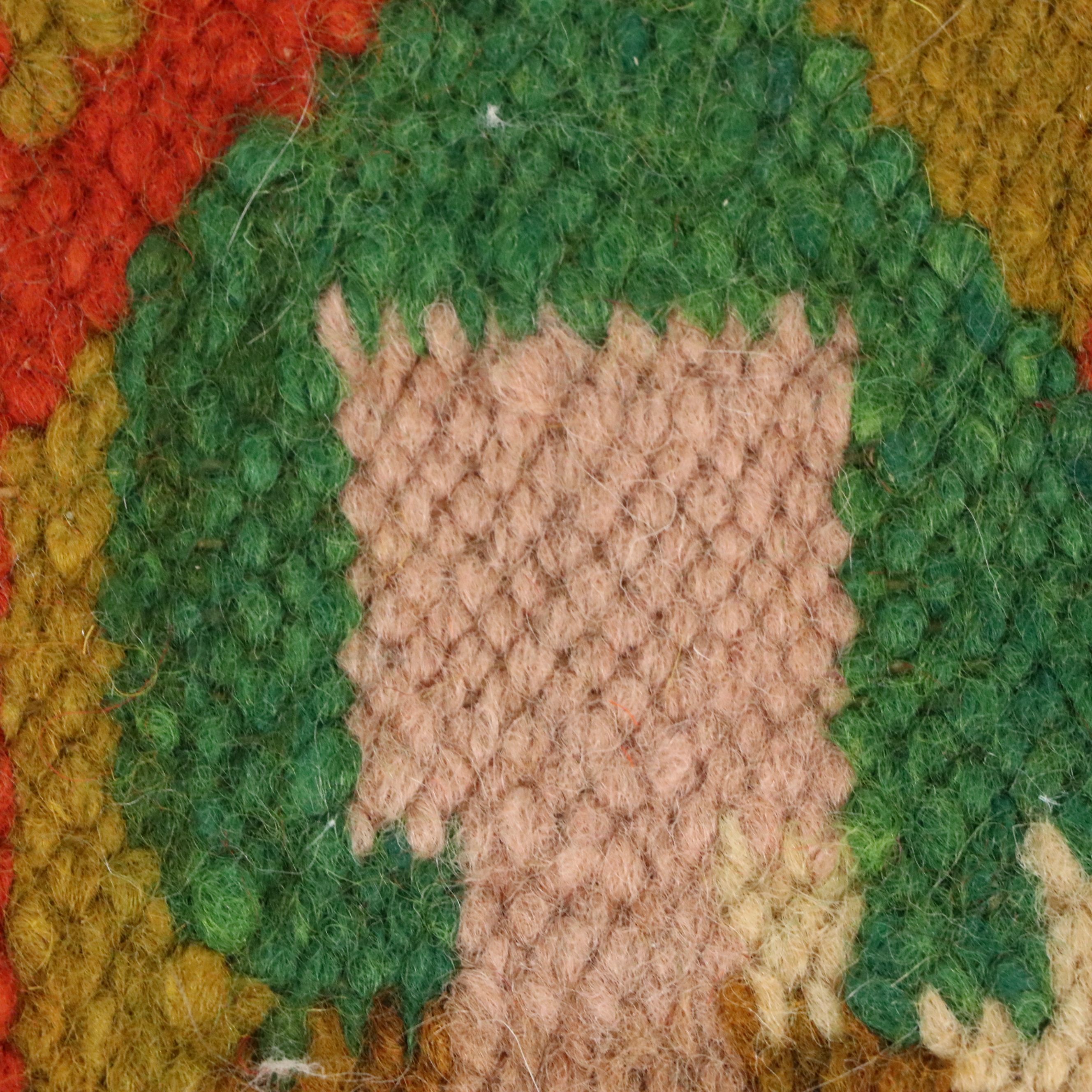 2'5 x 4'11 Handwoven Mid Century Modern Scandinavian Rölakan Accent Rug