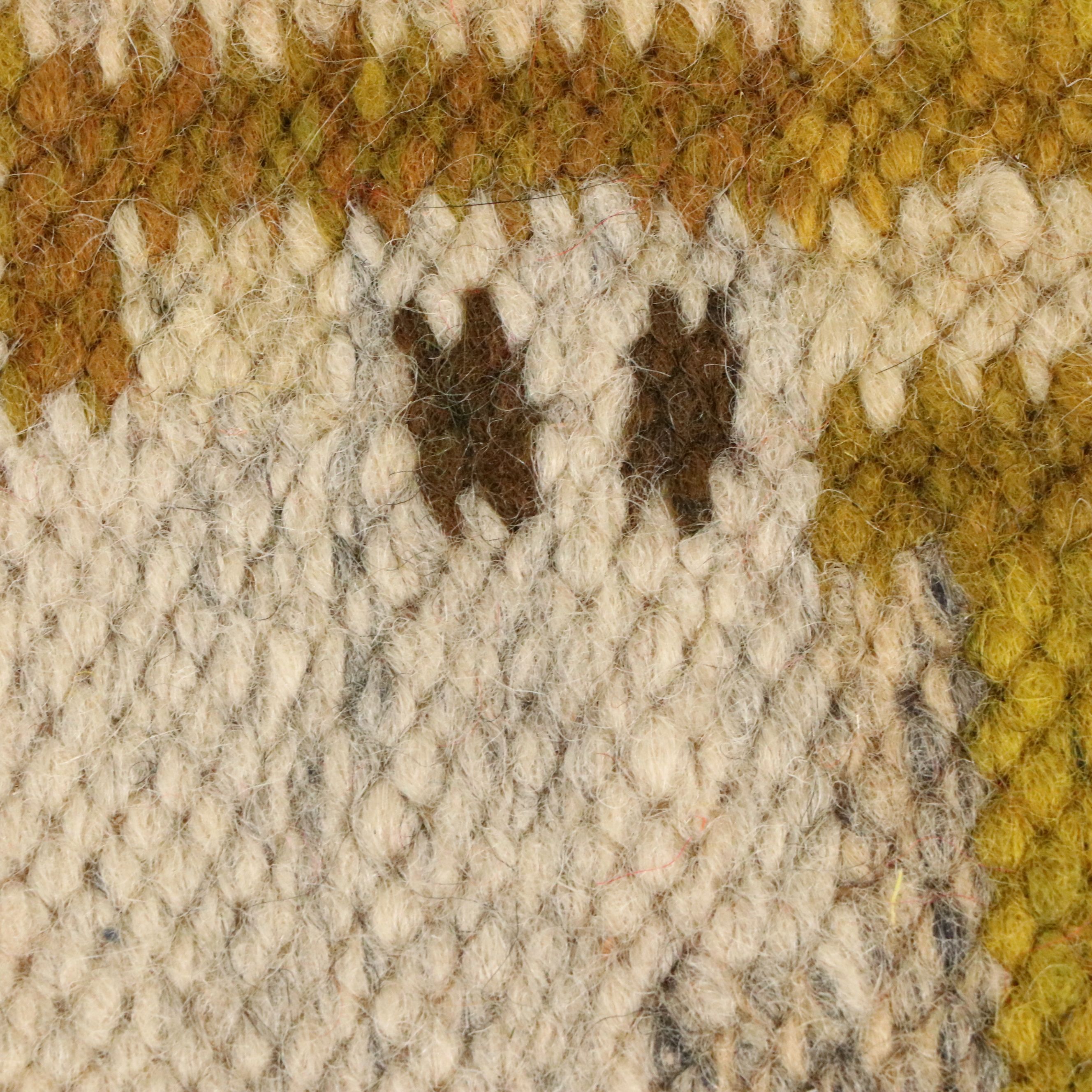 2'5 x 4'11 Handwoven Mid Century Modern Scandinavian Rölakan Accent Rug