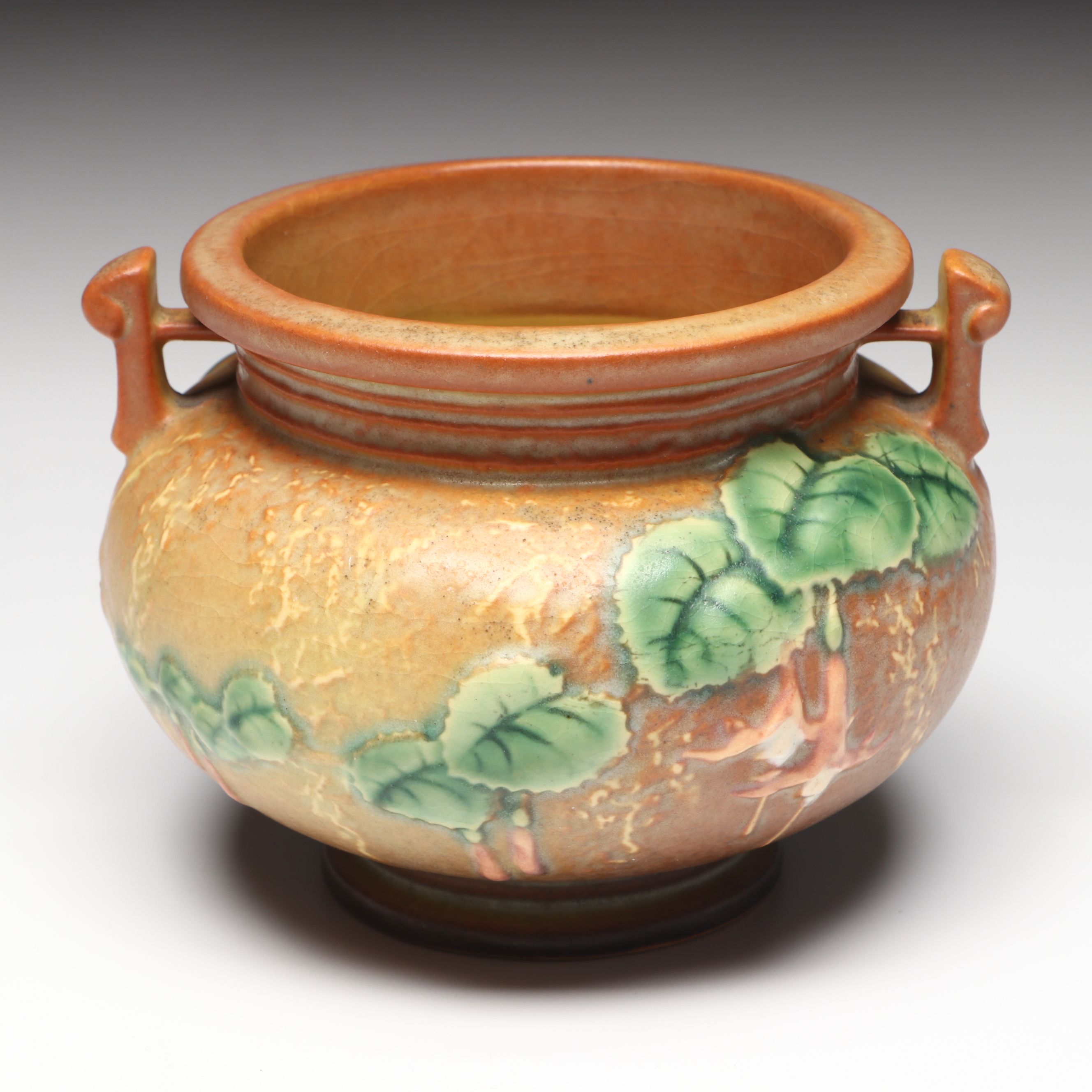 Roseville "Fuchsia Green" Ceramic Jardinière