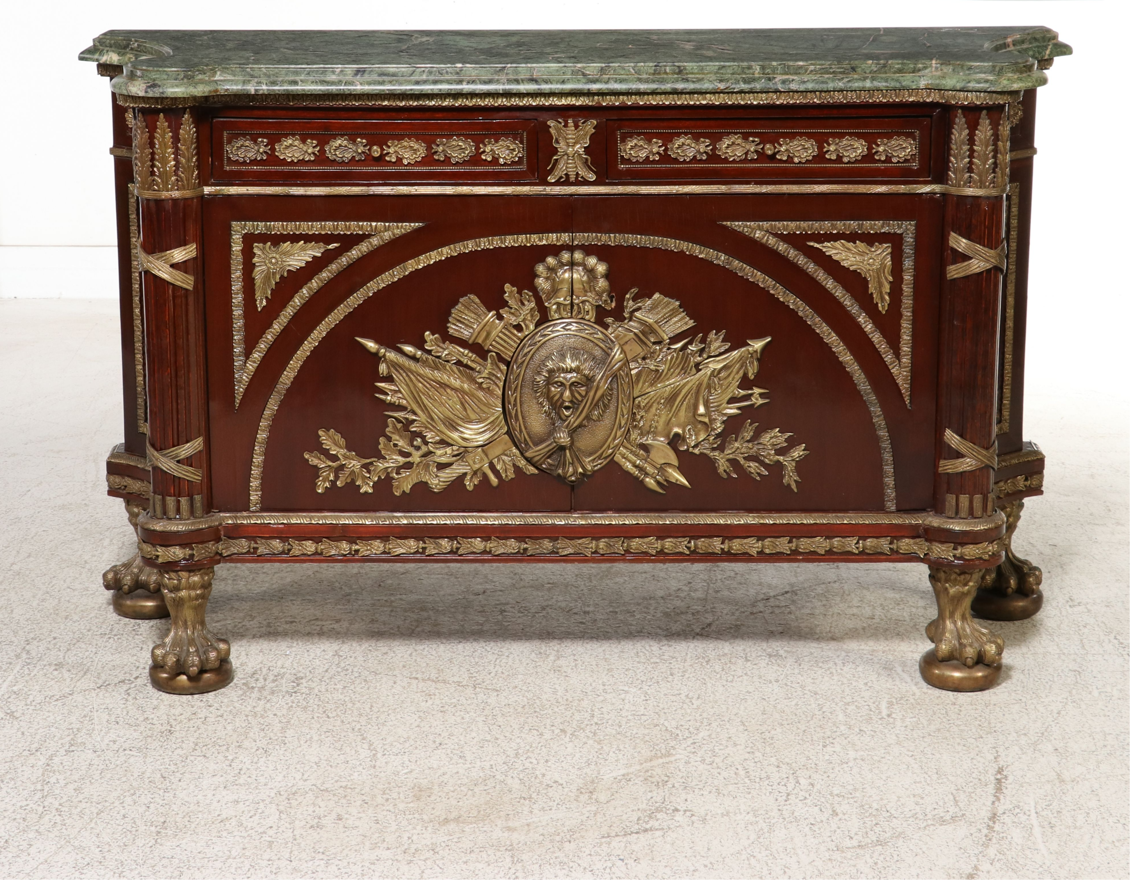French Empire Style Gilt-Bronze Mounted Sideboard, Late 20th Century