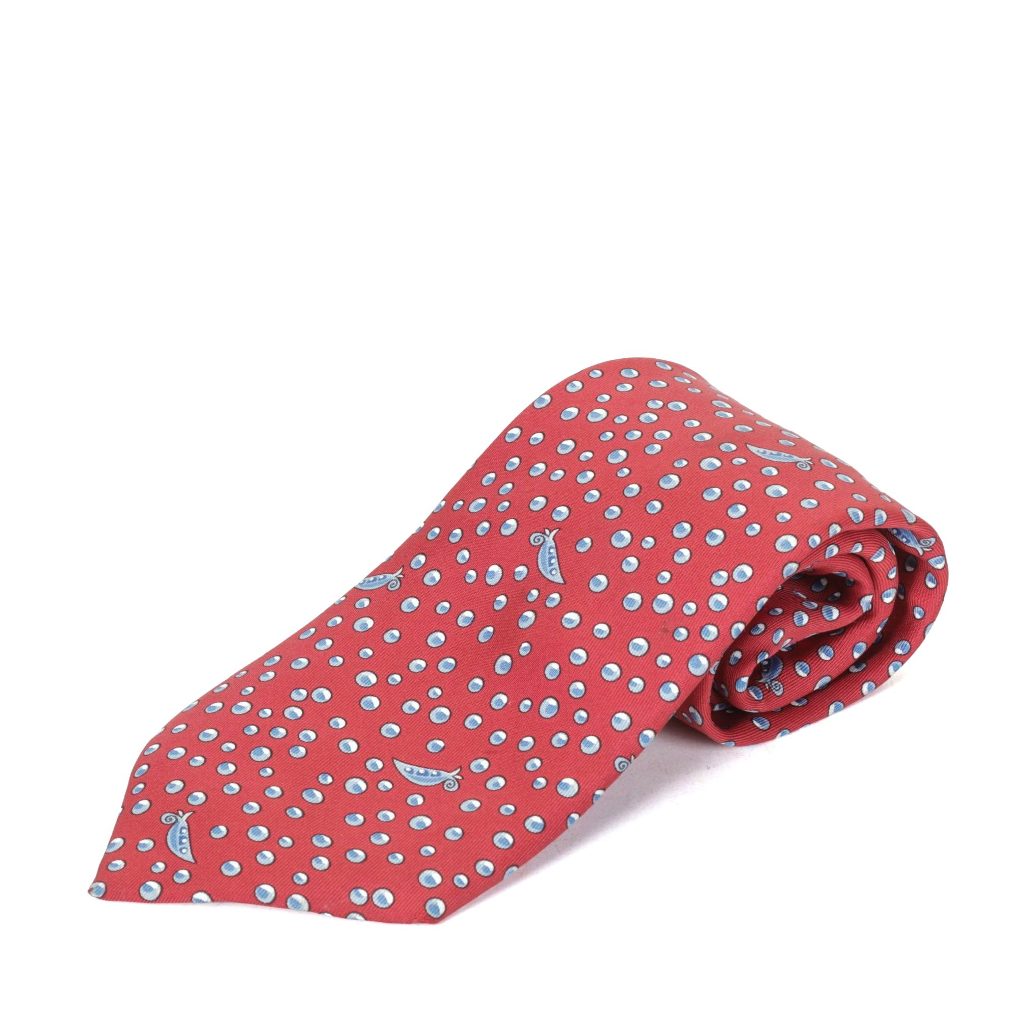 Hermès Silk Necktie in Pea Pod Pattern 7991