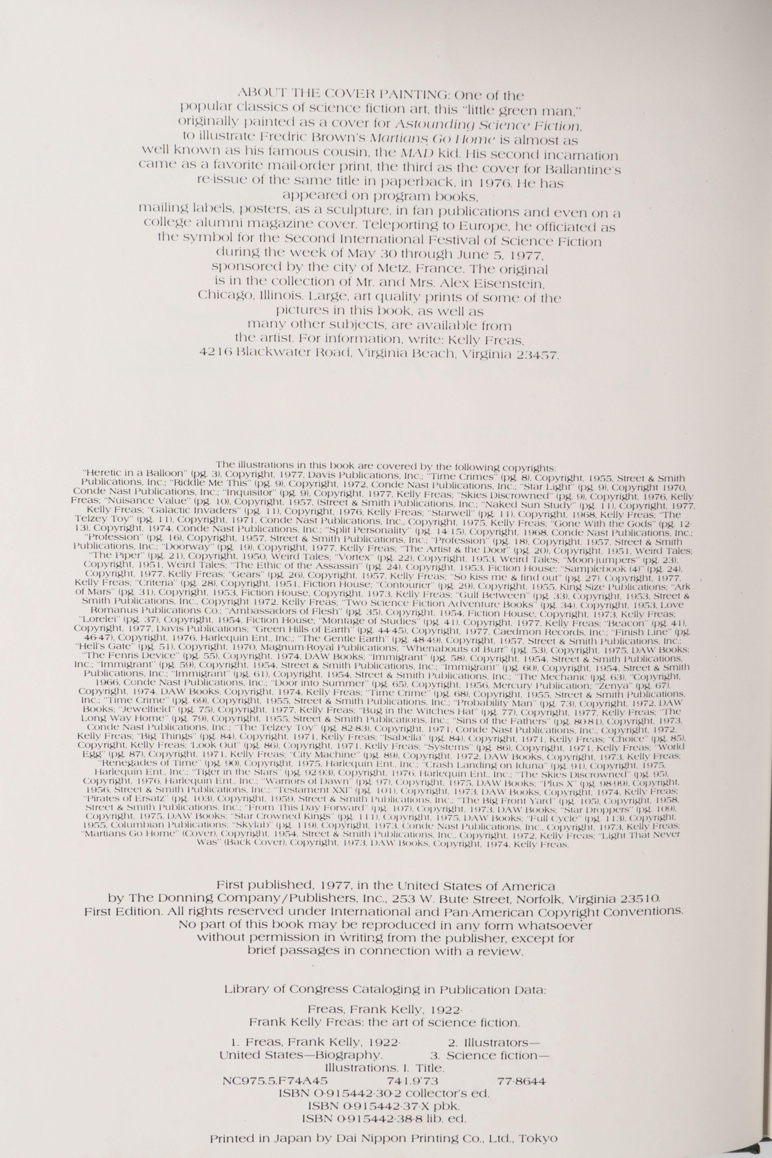 Signed Limited First Edition "The Art of Science Fiction" by Frank Kelly Freas