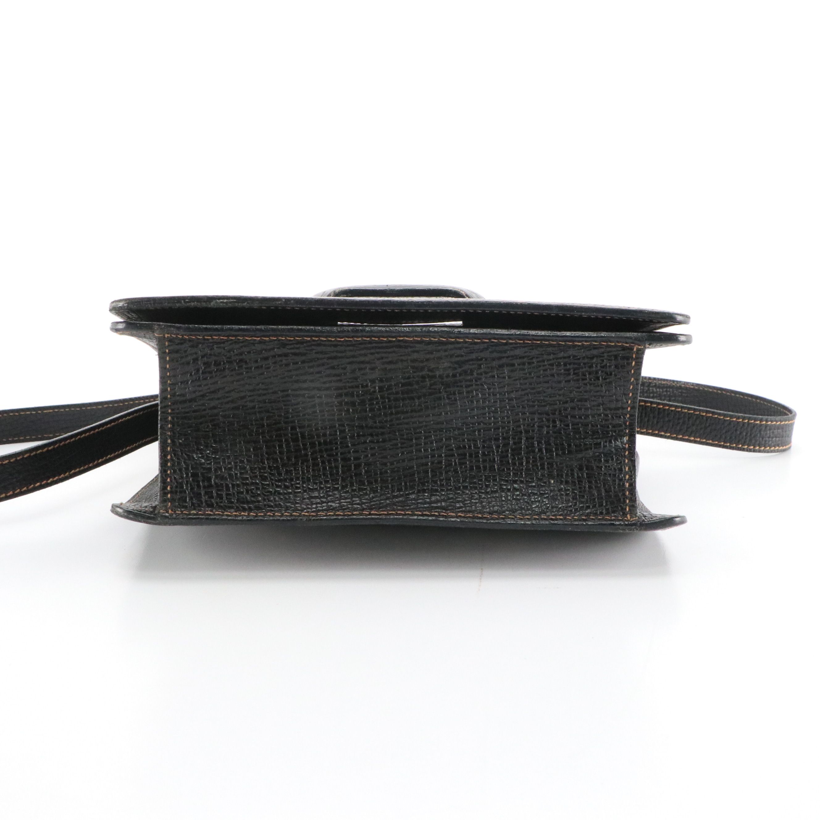 Loewe Barcelona Two-Way Top Handle Bag in Black Grained Leather