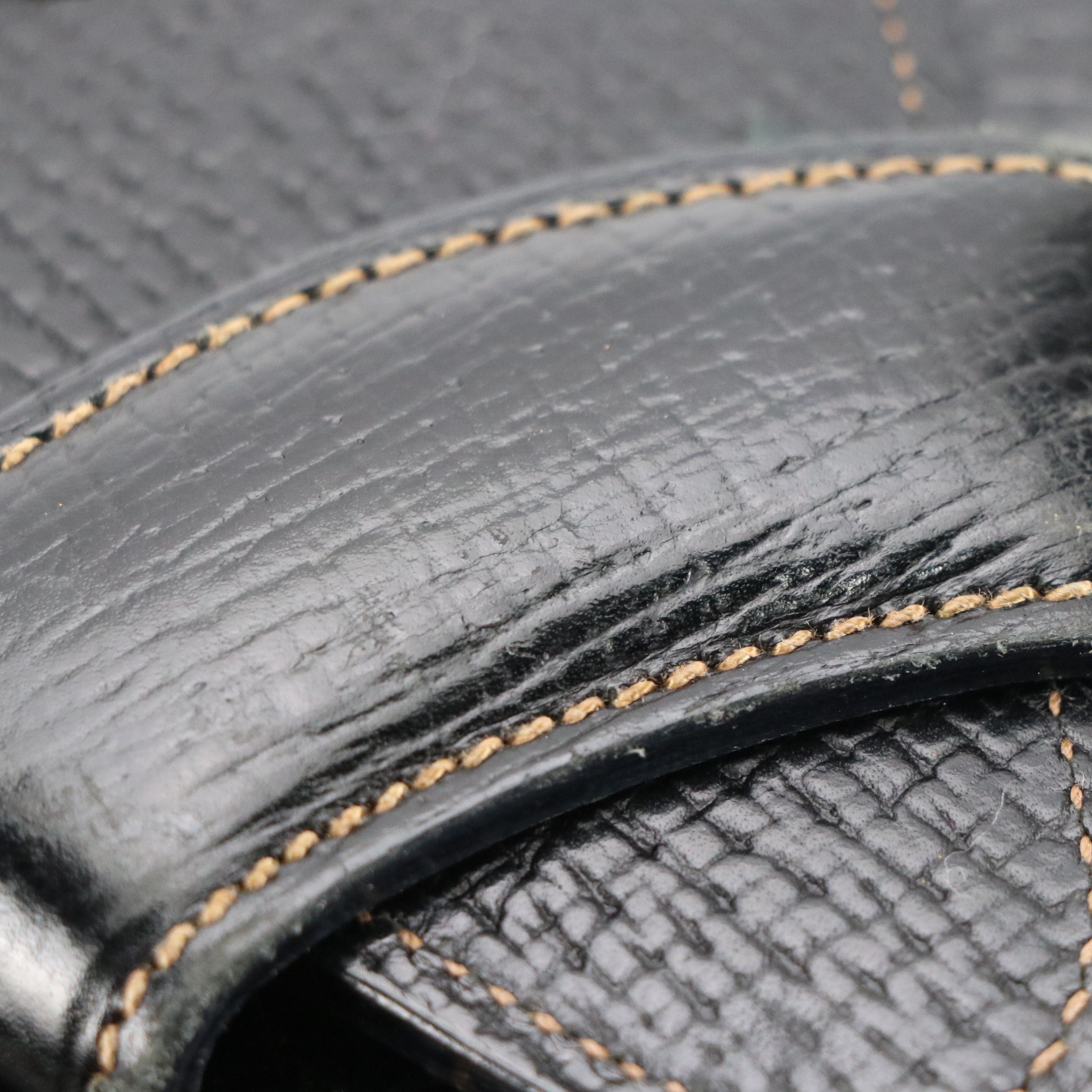 Loewe Barcelona Two-Way Top Handle Bag in Black Grained Leather