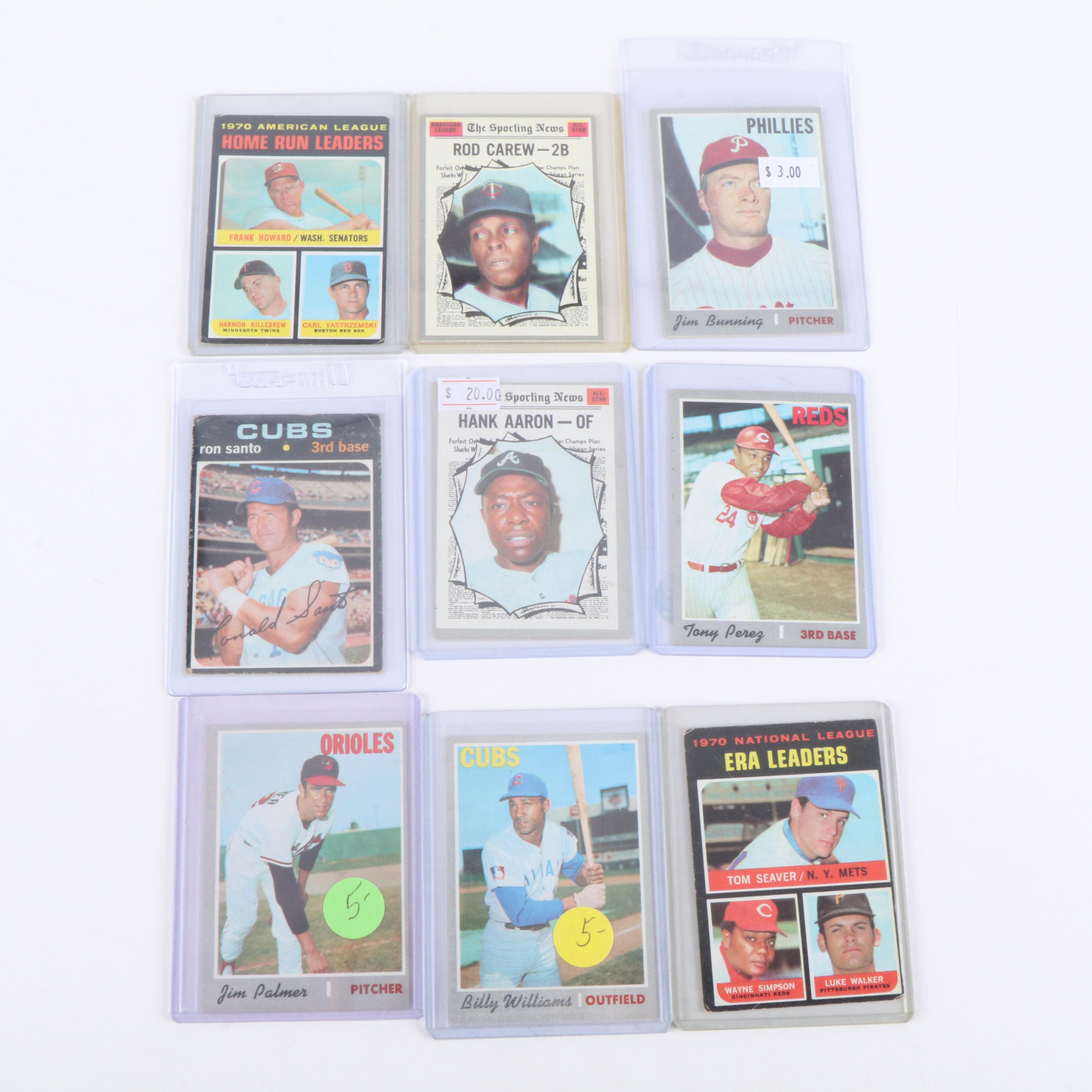 Topps Baseball Cards Featuring Slabbed Steve Carlton and More, 1970s