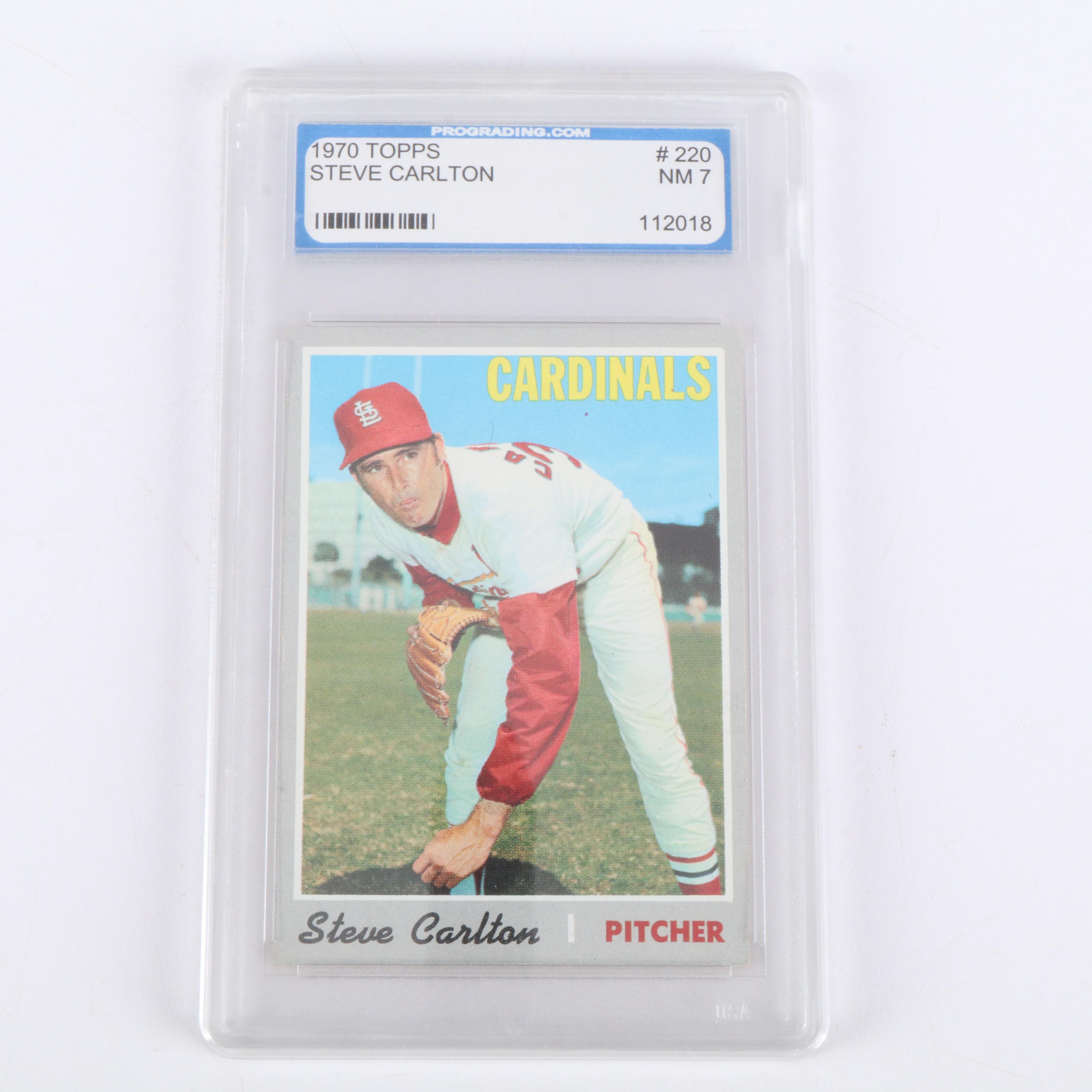 Topps Baseball Cards Featuring Slabbed Steve Carlton and More, 1970s