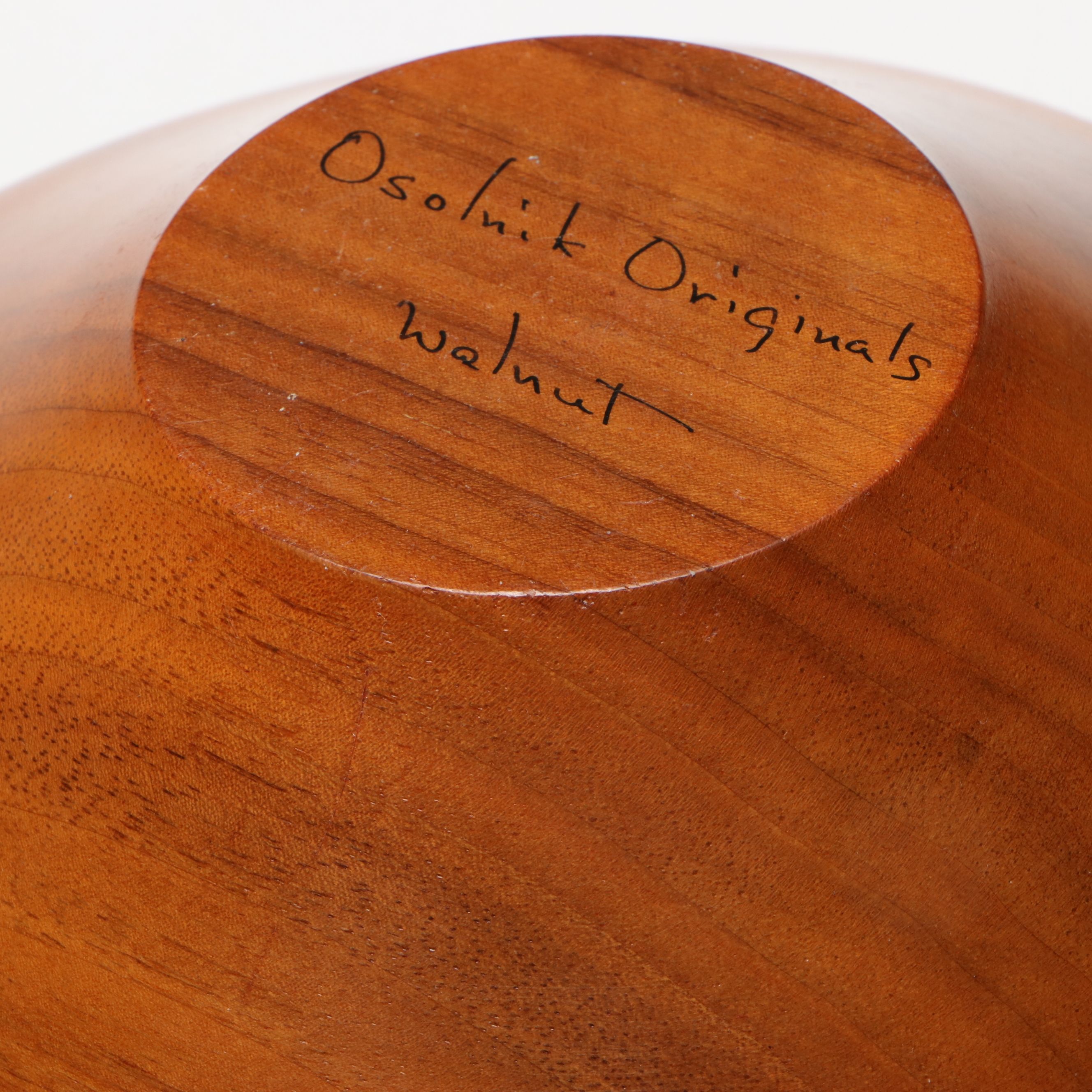 Osolnik Originals Walnut Bowl, Mid to Late 20th Century