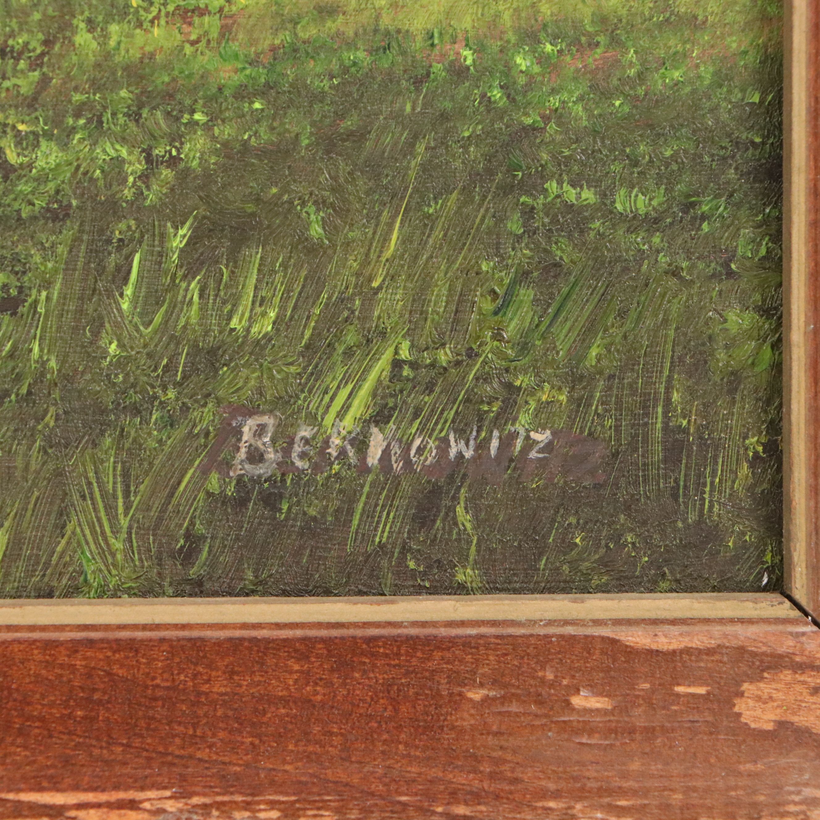 Oil Painting of Rural Church, Mid to Late 20th Century