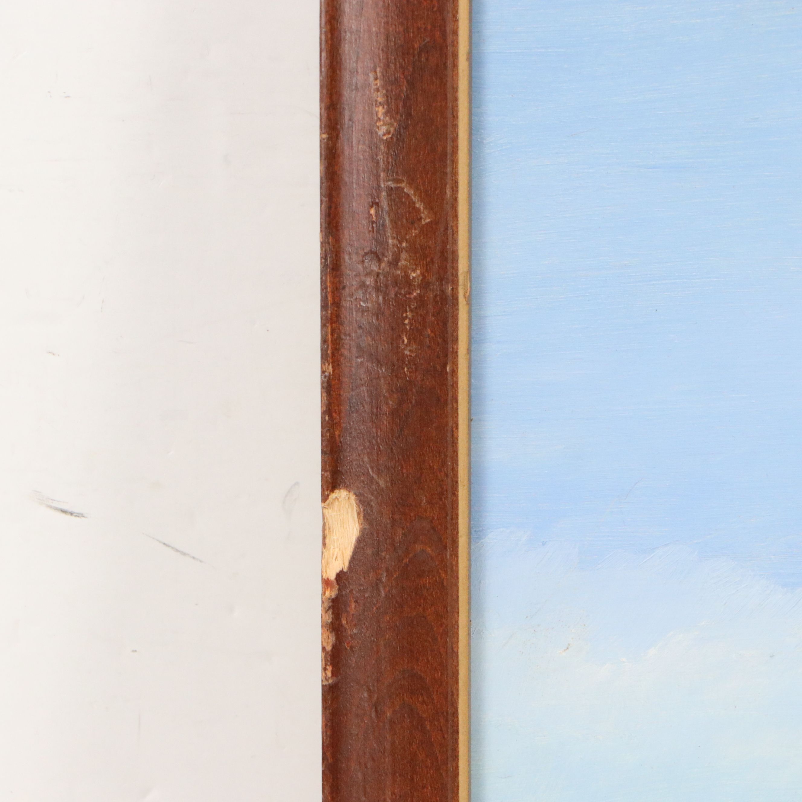 Oil Painting of Rural Church, Mid to Late 20th Century