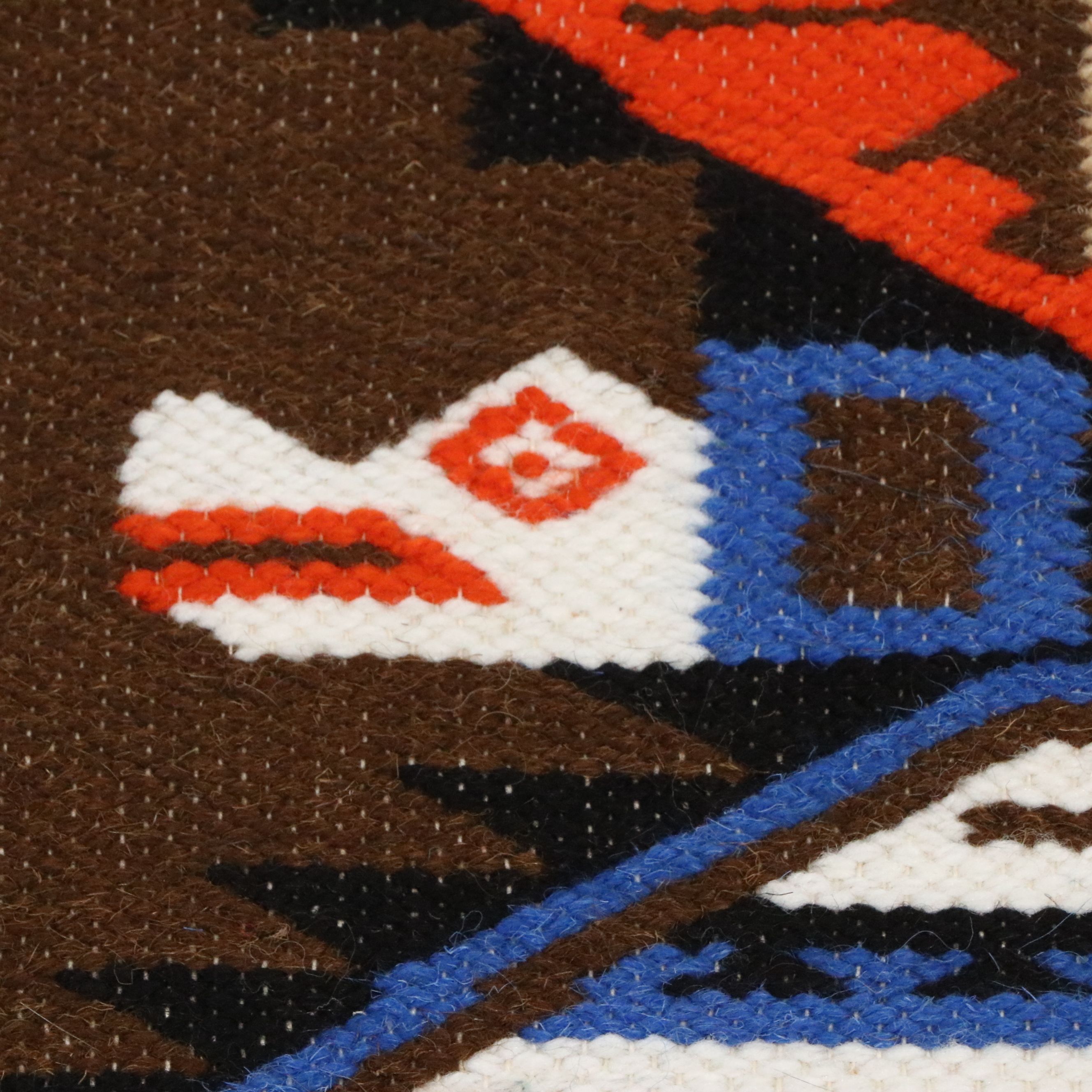 1'9 x 3'4 Handwoven Mexican Oaxaca Pictorial Totem Image Accent Rug