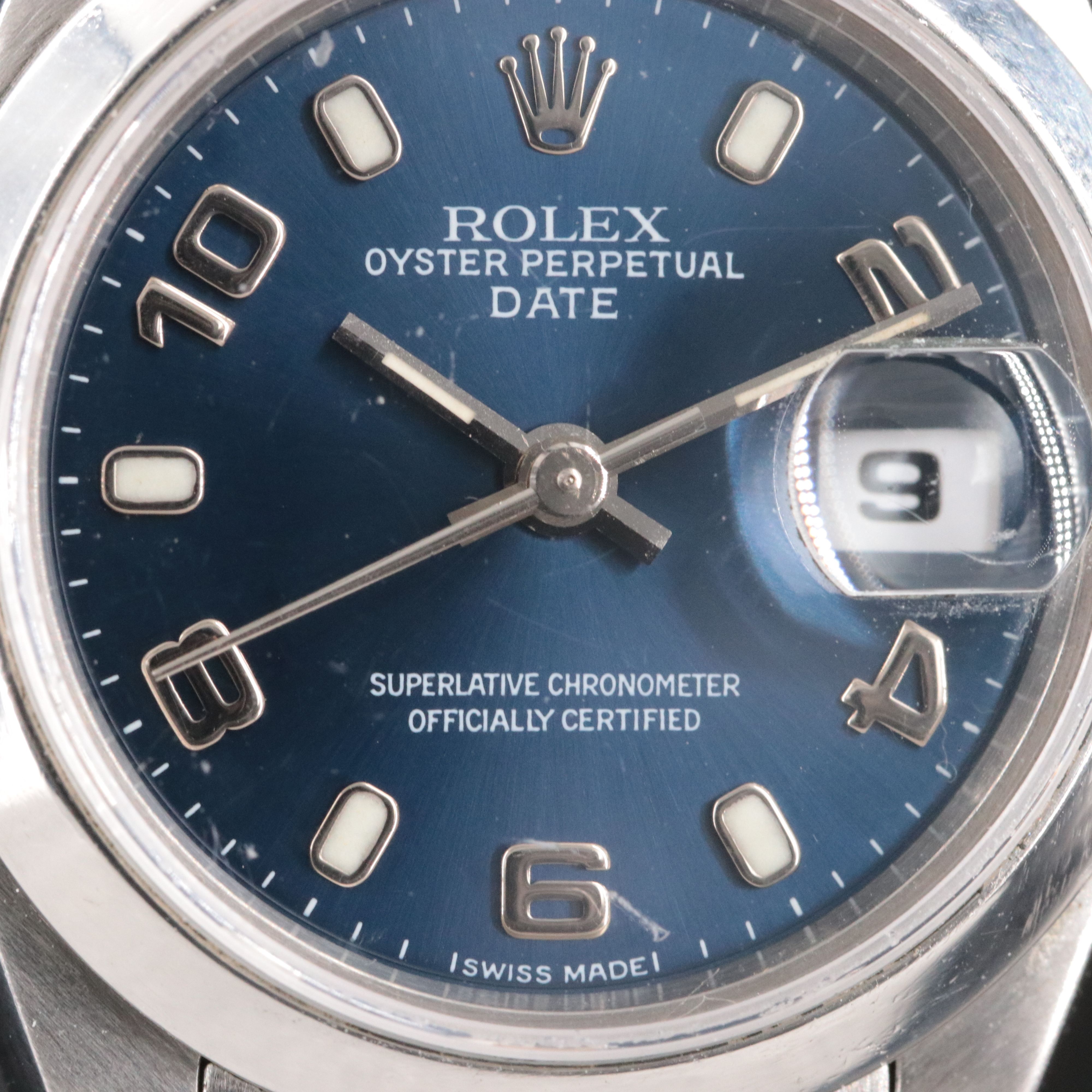 1996 Rolex Blue Dial Oyster Perpetual Date Watch 69160
