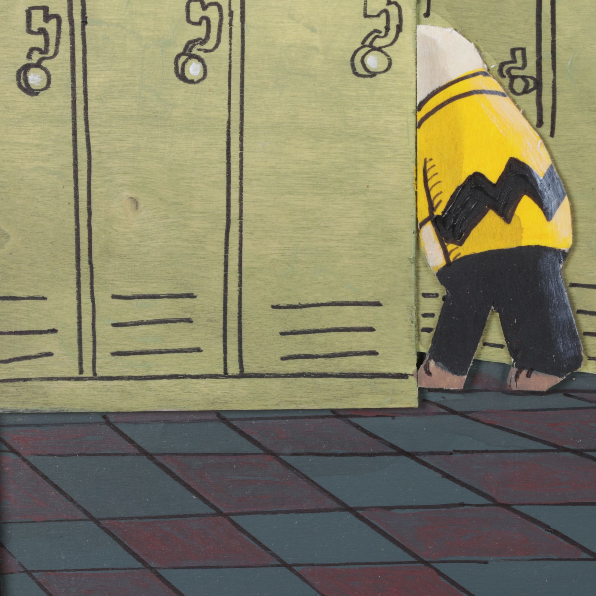 Aaron Wooten Stylized Mixed Media Painting "Sad Charlie", 2026