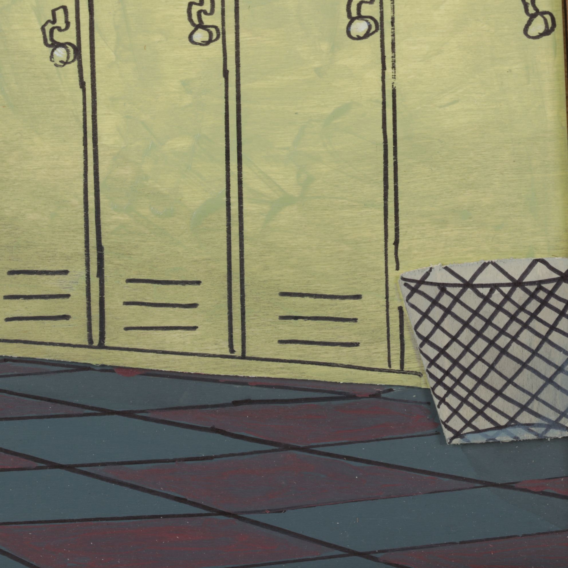 Aaron Wooten Stylized Mixed Media Painting "Sad Charlie", 2026