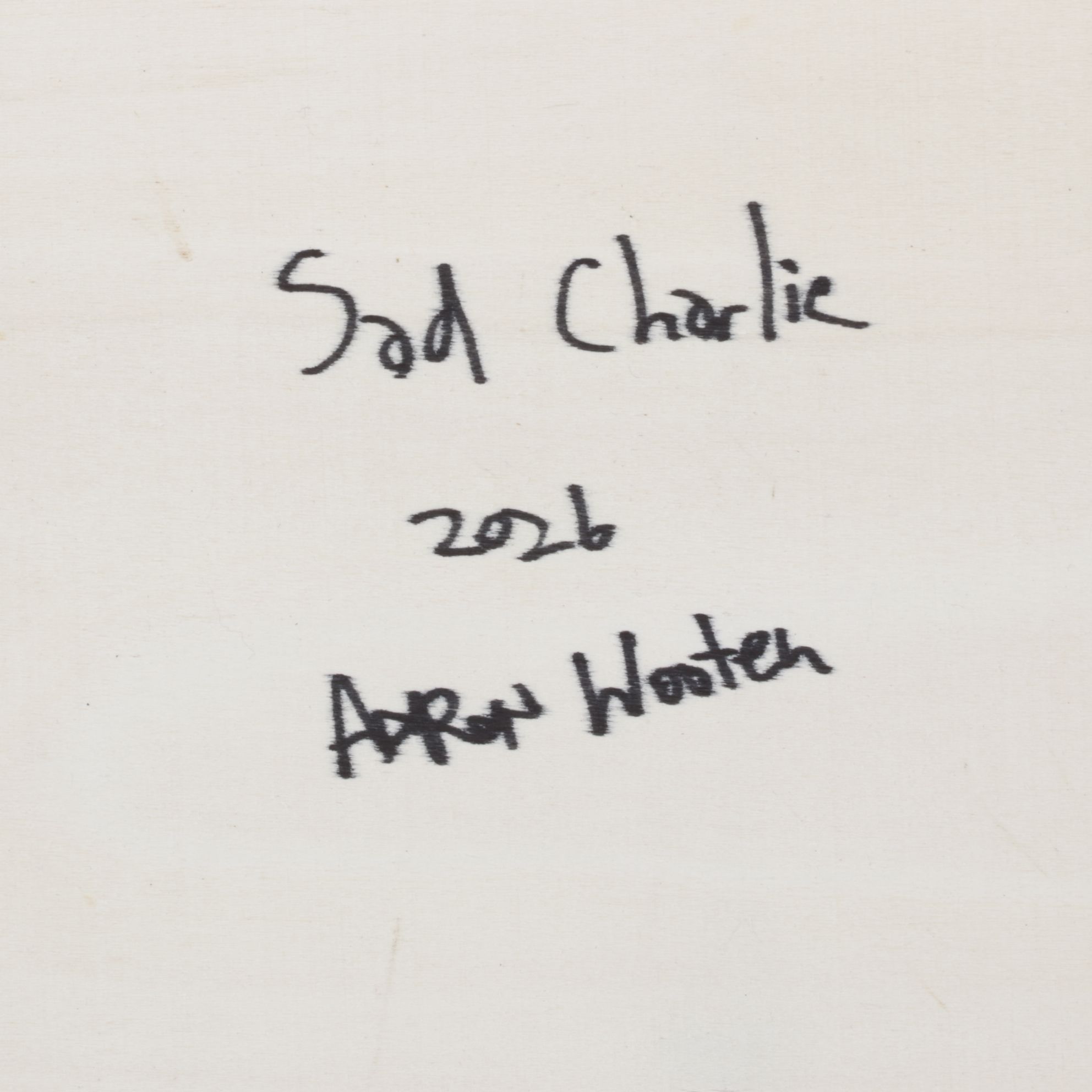 Aaron Wooten Stylized Mixed Media Painting "Sad Charlie", 2026