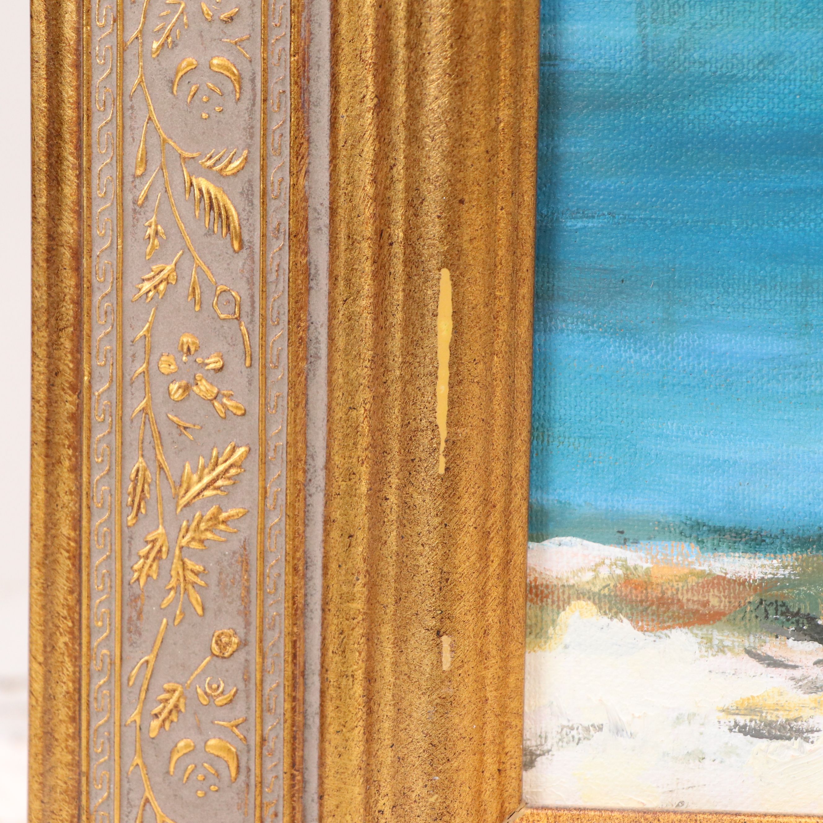 Oil Painting of Late Winter Pond with Swans, 2004