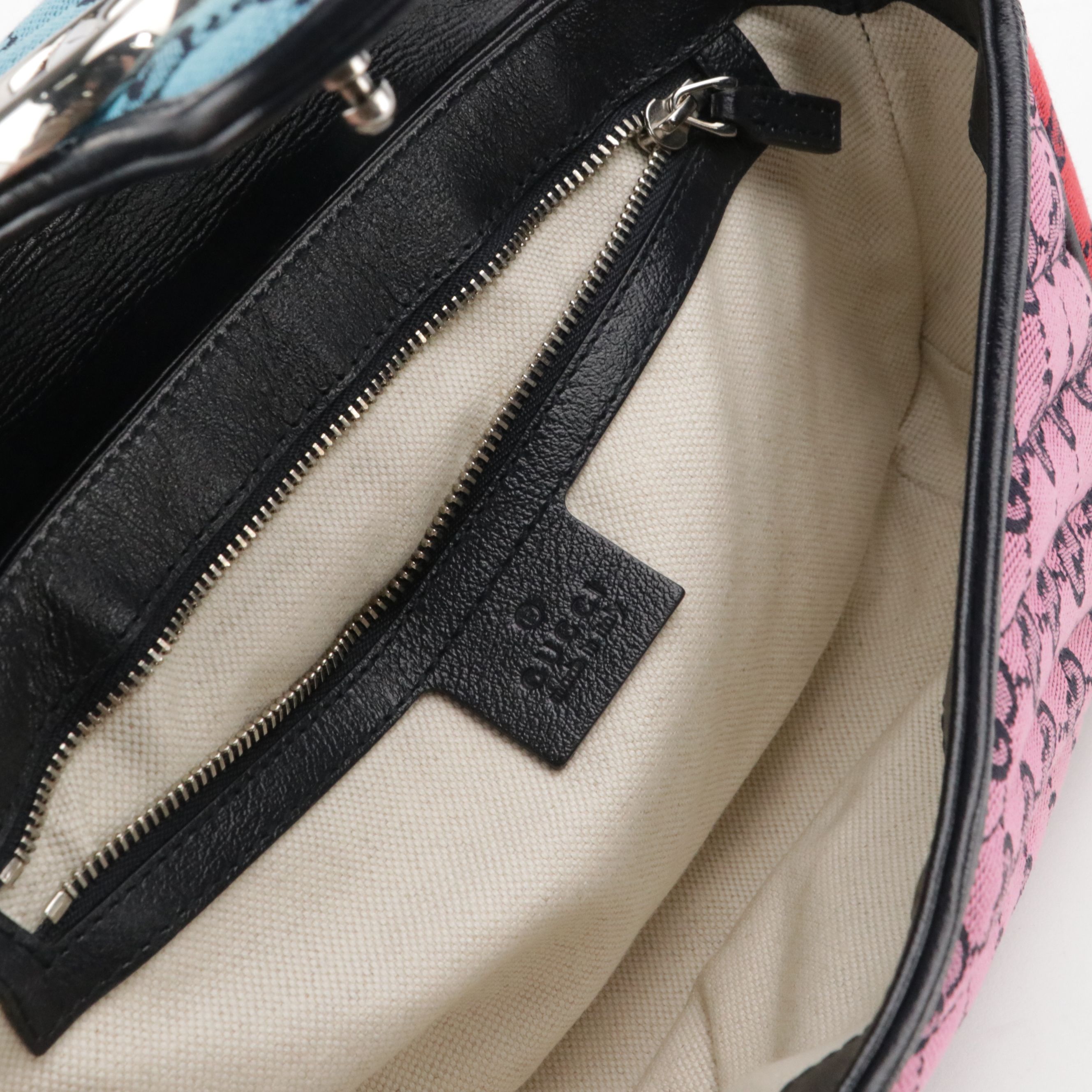 Gucci Small GG Marmont Shoulder Bag in Diagonal Quilted Colorblock GG Canvas