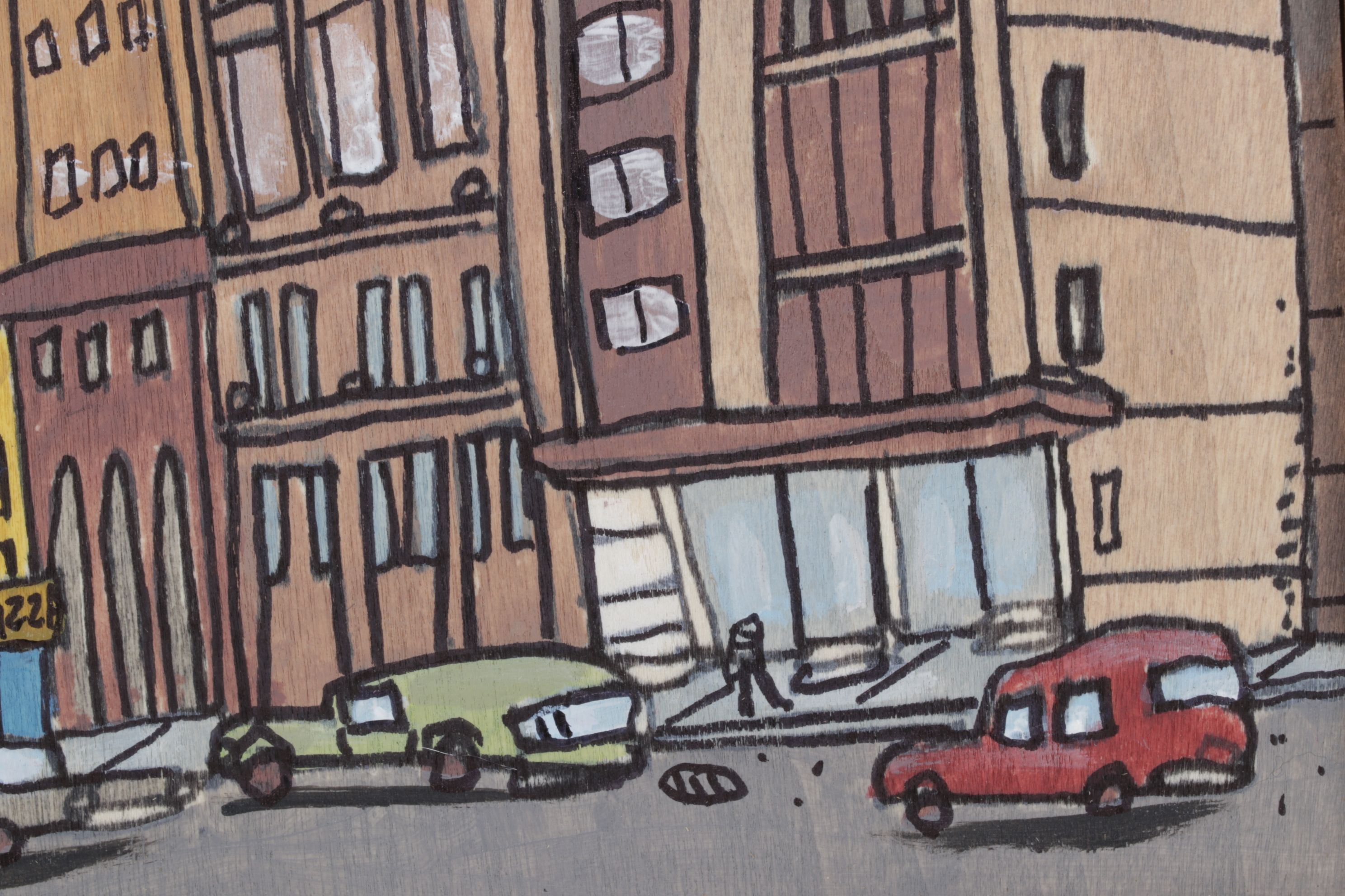 Aaron Wooten Stylized Cityscape Mixed Media Painting "The Palace...", 2026