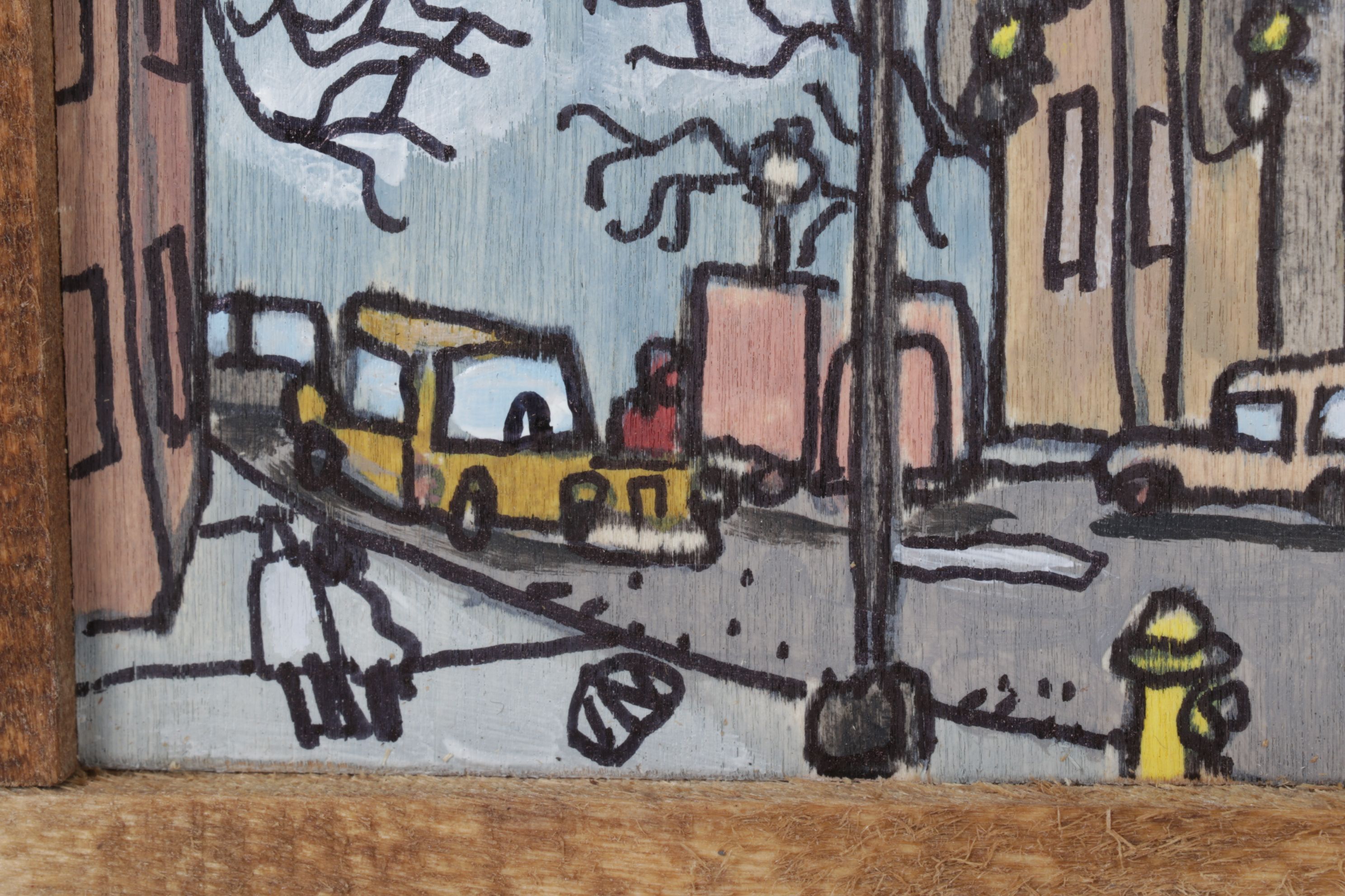 Aaron Wooten Stylized Cityscape Mixed Media Painting "The Palace...", 2026