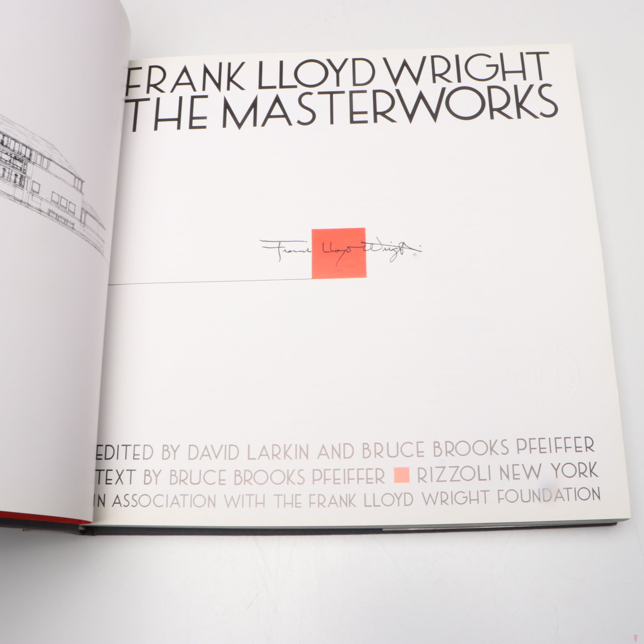 First Edition "Frank Lloyd Wright: The Masterworks" by Pfeiffer and Larkin, 1993