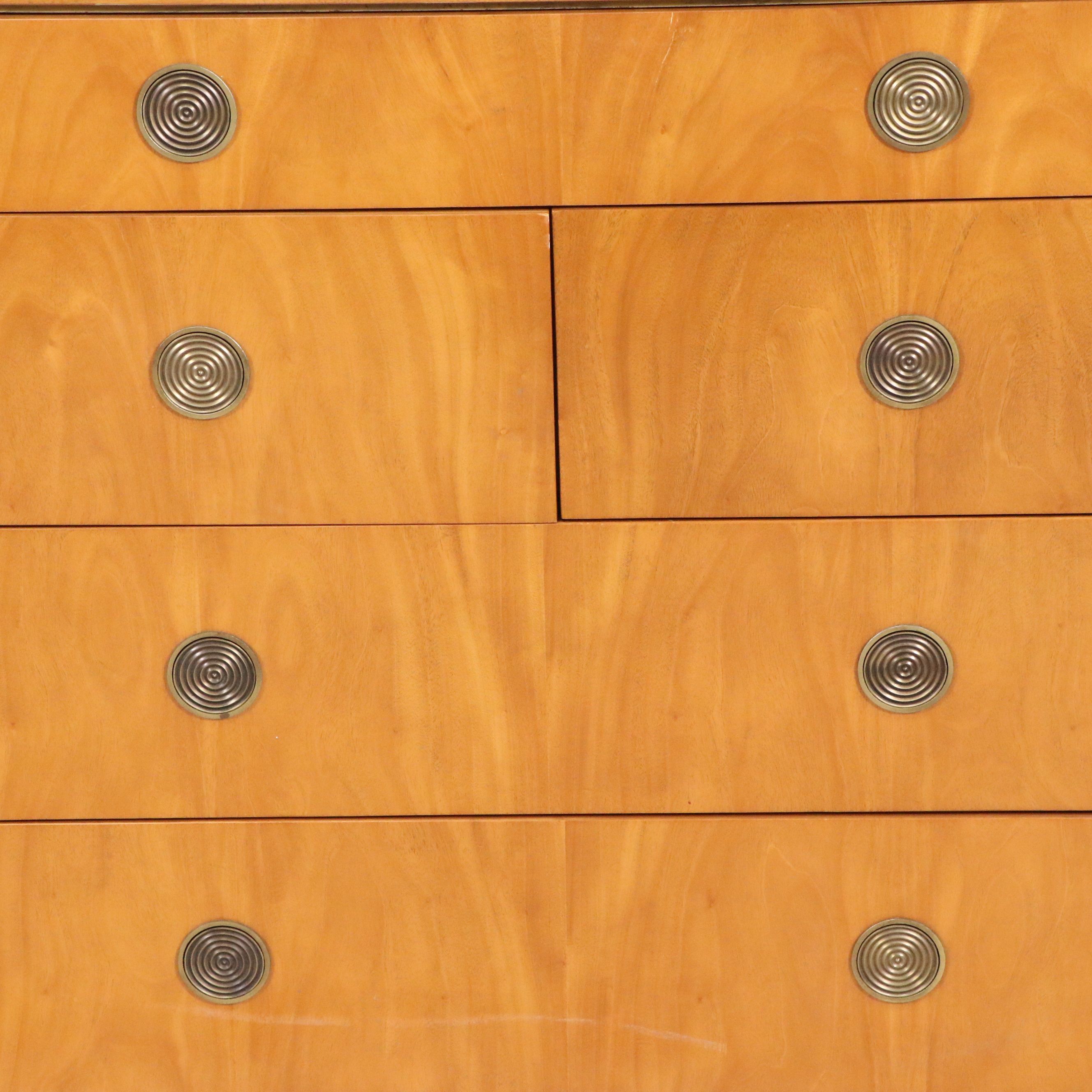 Charles Pfister for Baker Tamo Ash Dresser and Matching Circular Mirror