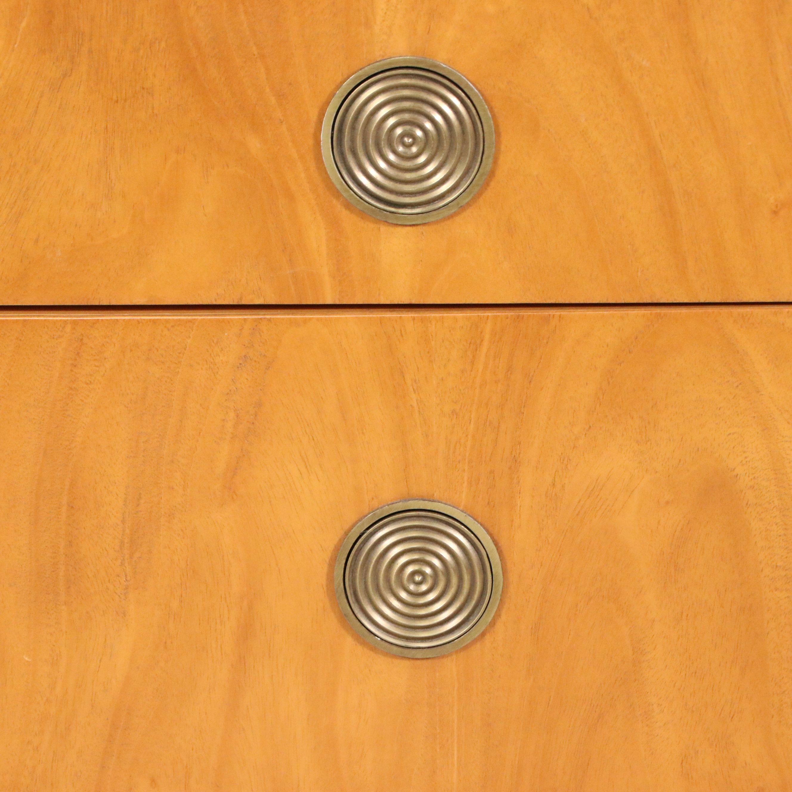 Charles Pfister for Baker Tamo Ash Dresser and Matching Circular Mirror