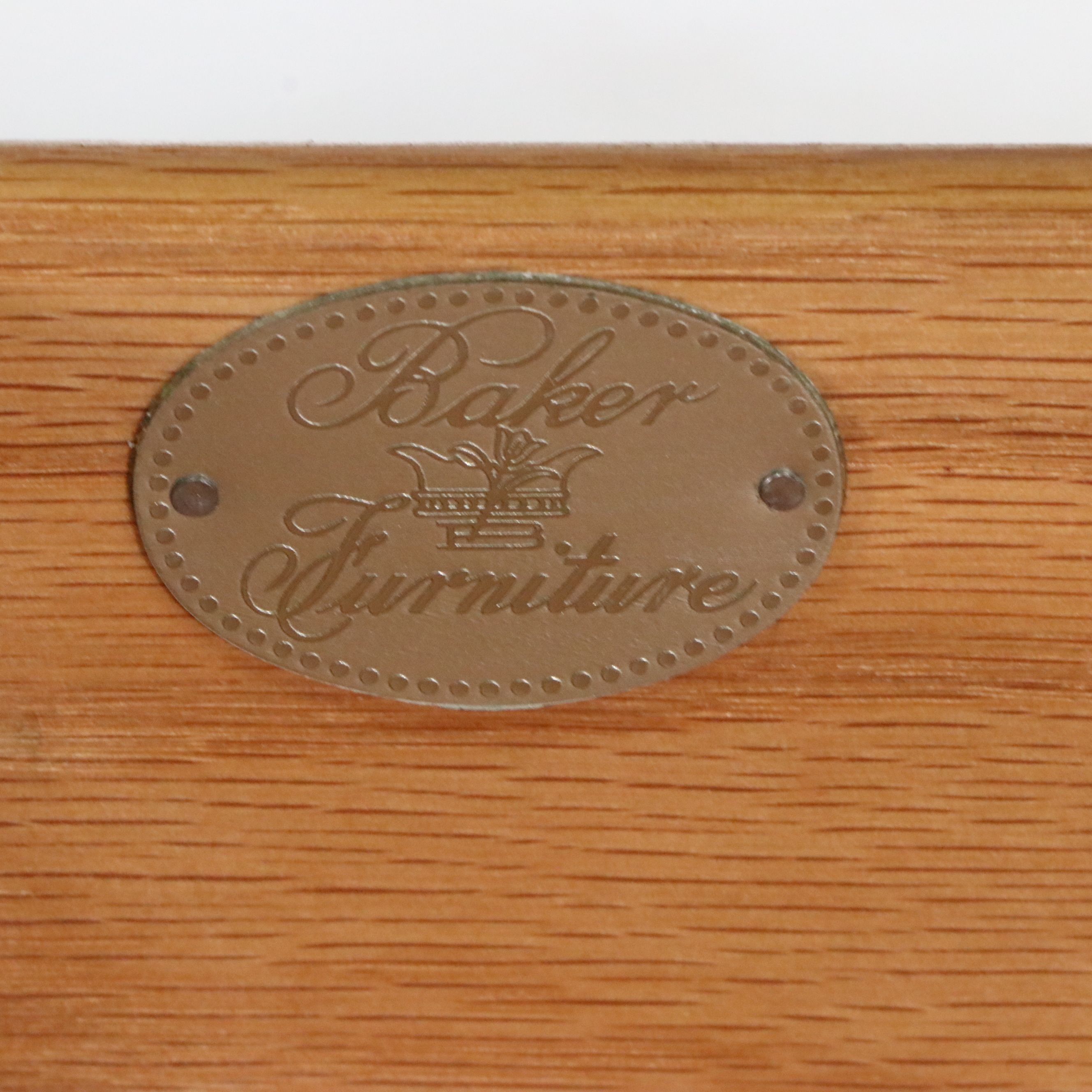 Charles Pfister for Baker Tamo Ash Dresser and Matching Circular Mirror