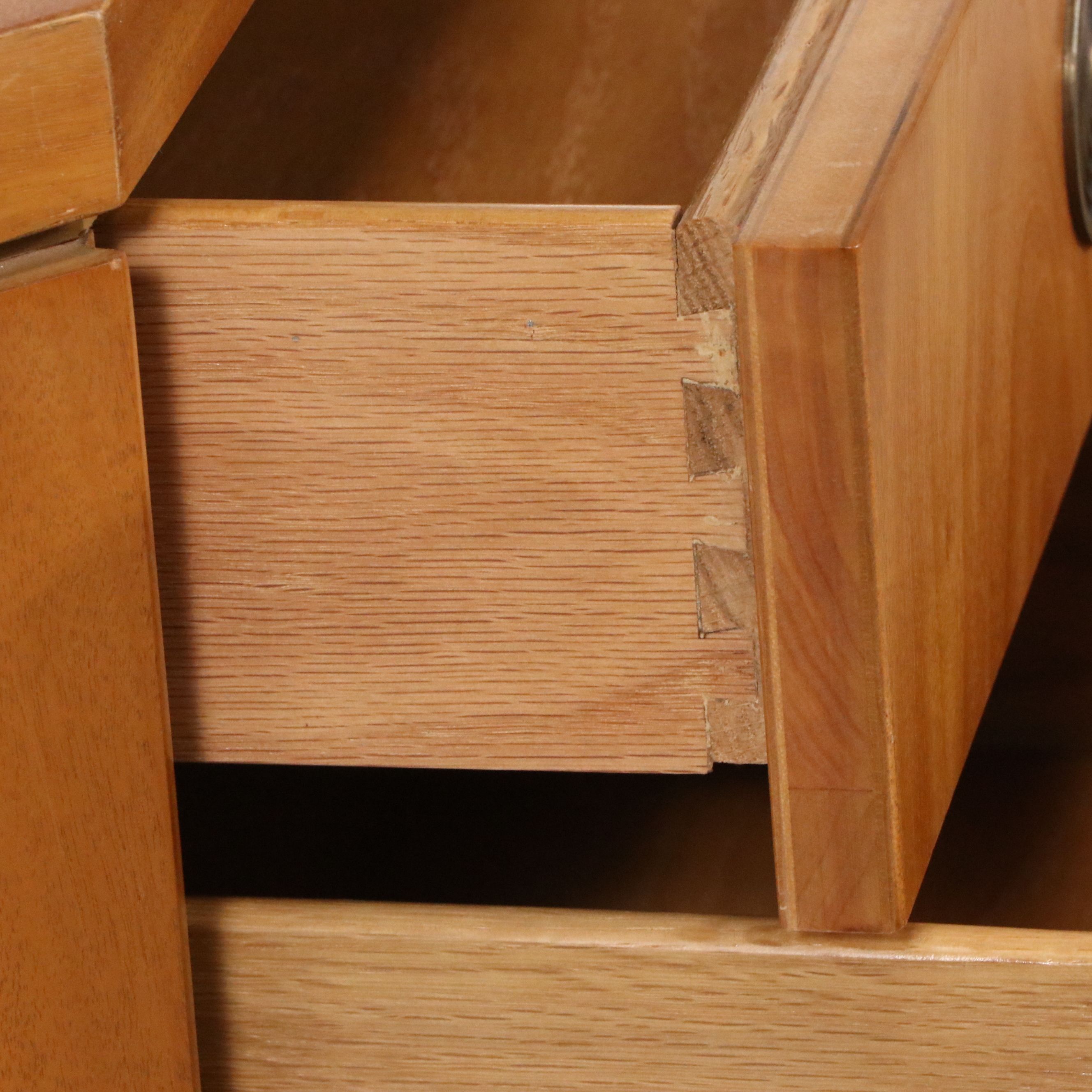 Charles Pfister for Baker Tamo Ash Dresser and Matching Circular Mirror