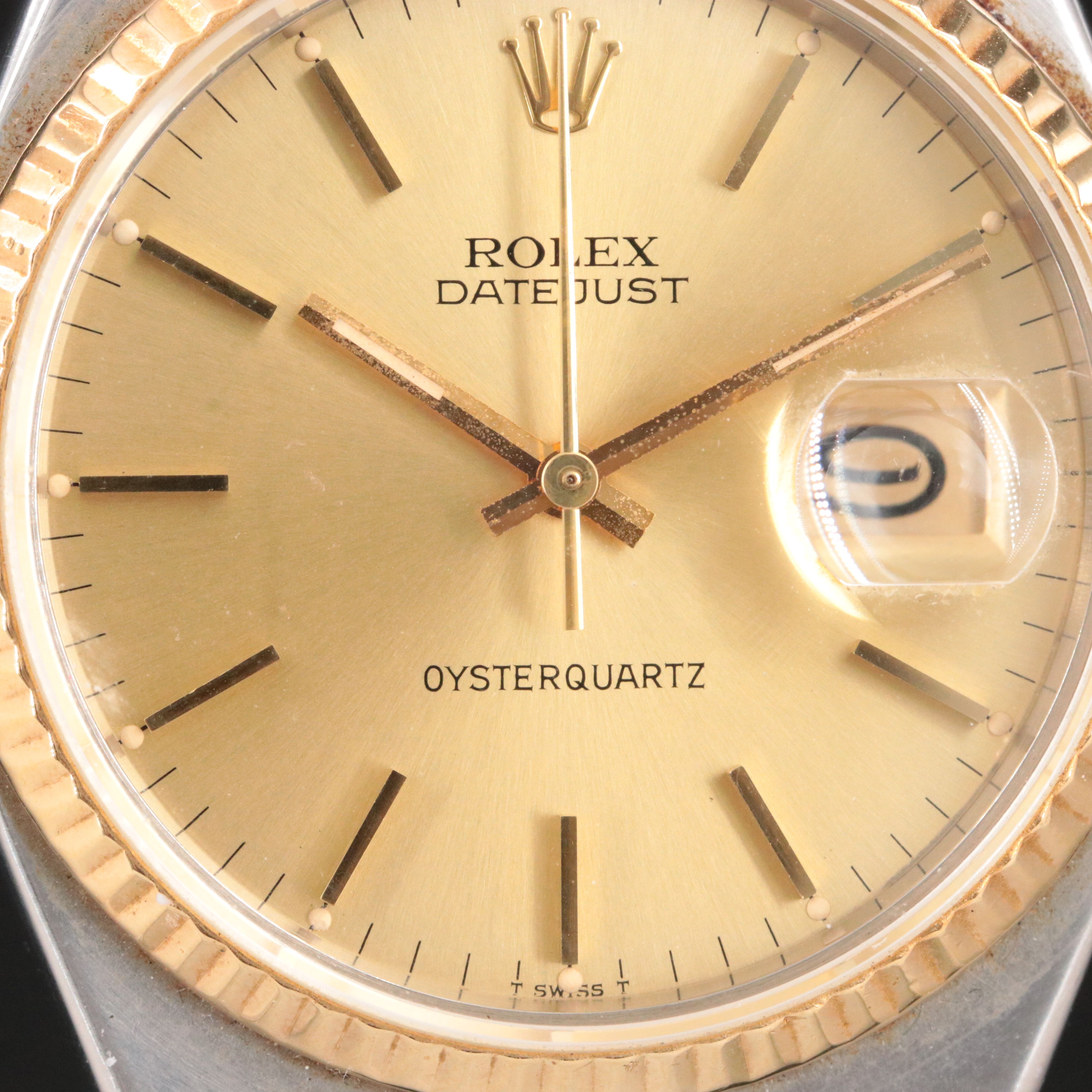 1978 Rolex Oysterquartz Datejust Two Tone 17013 Model Watch