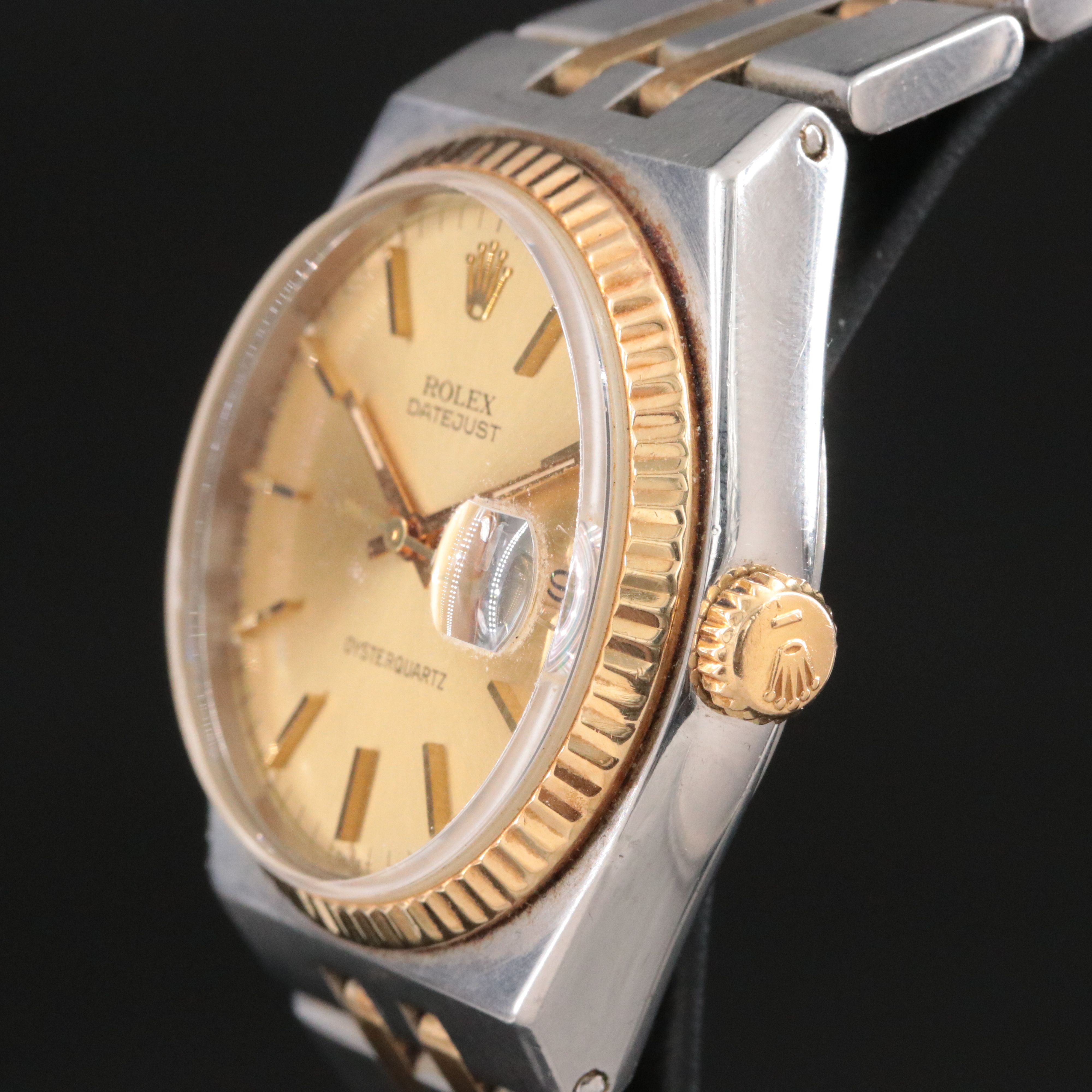 1978 Rolex Oysterquartz Datejust Two Tone 17013 Model Watch