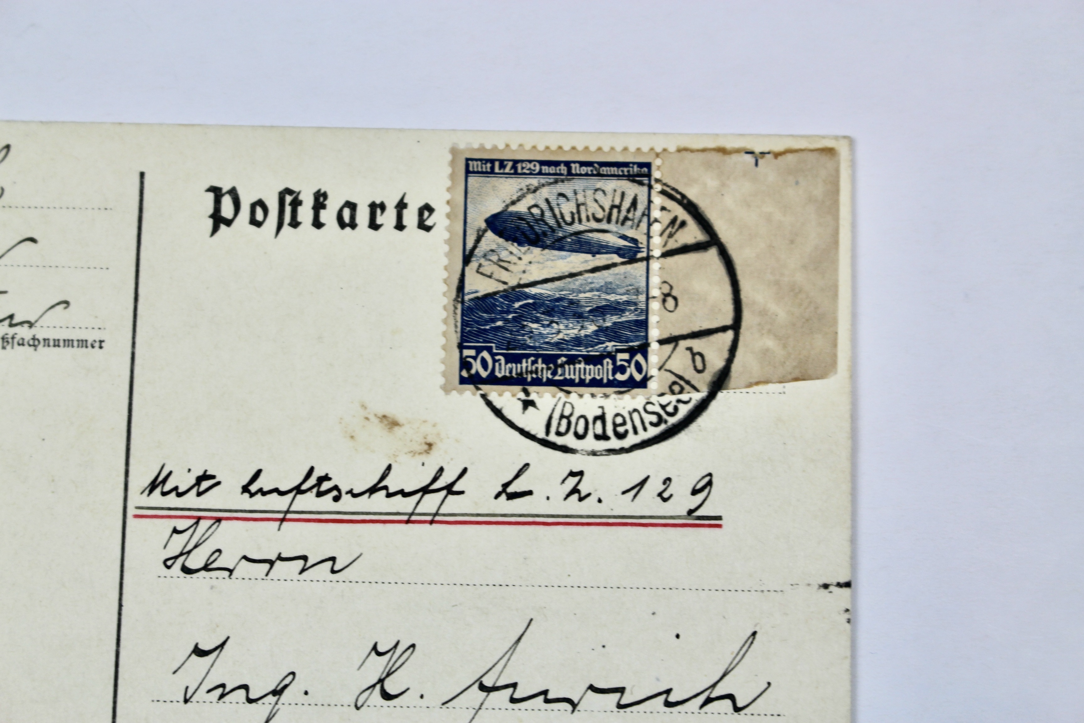 1936 Germany Hindenburg Postcard