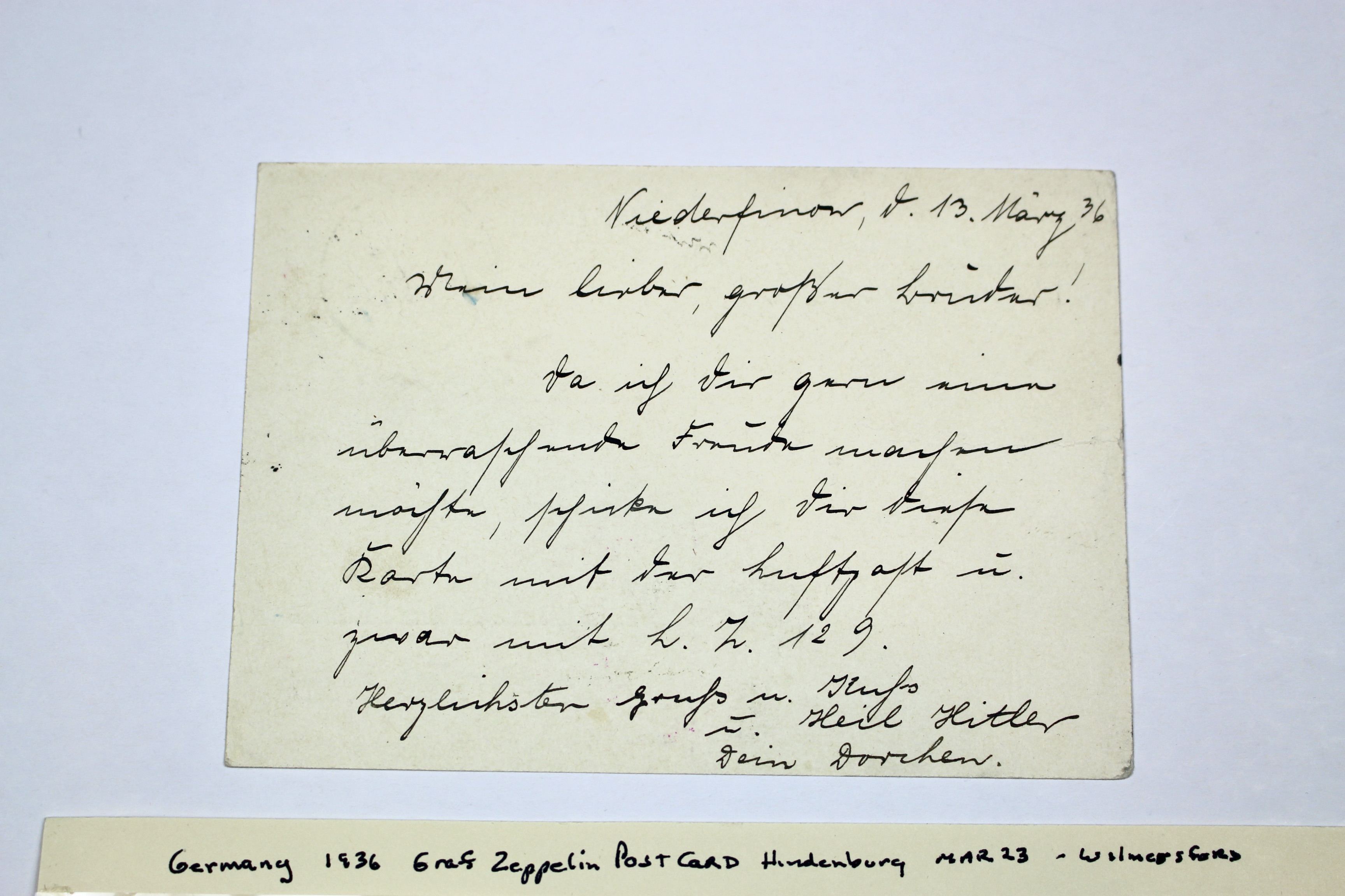 1936 Germany Hindenburg Postcard