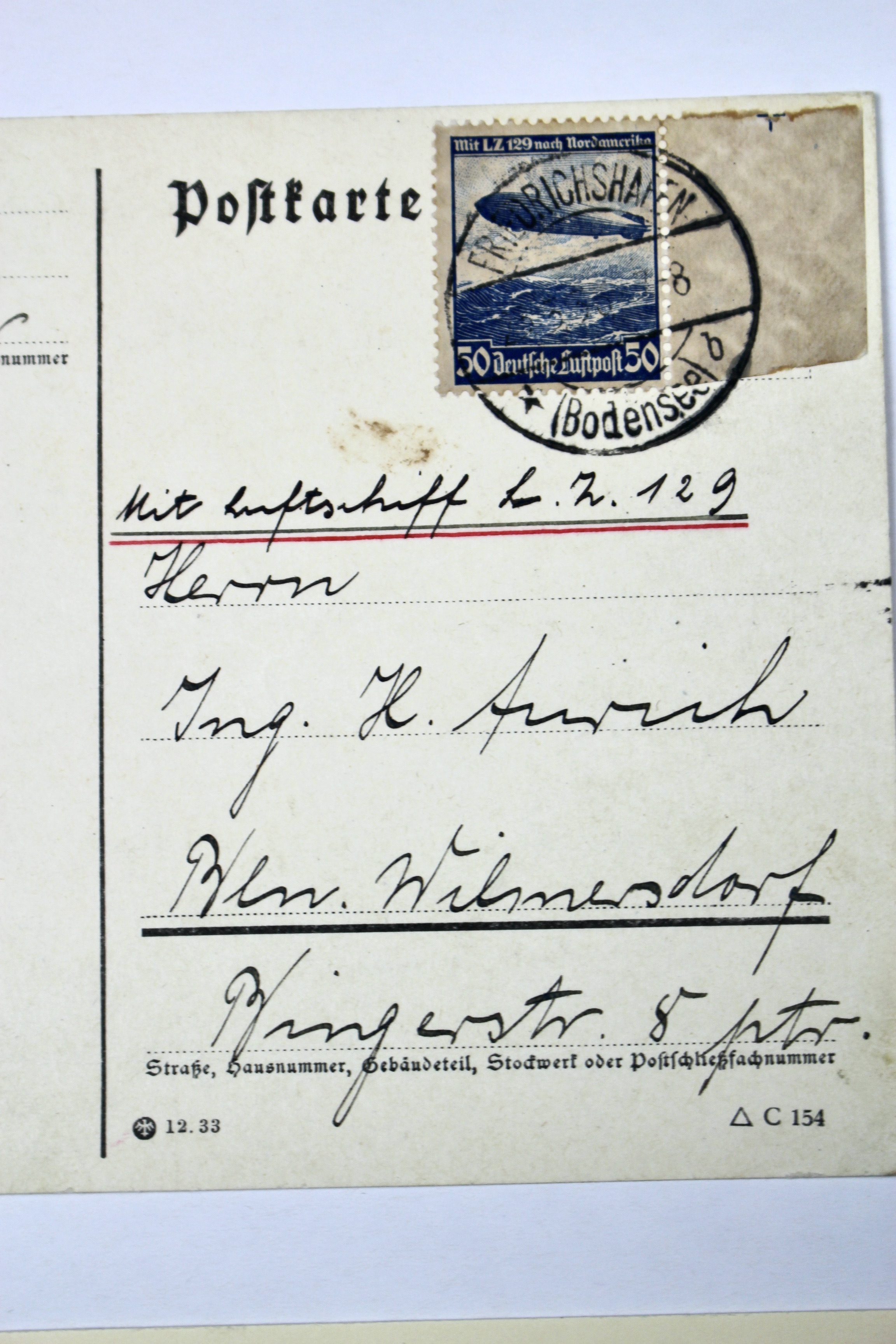 1936 Germany Hindenburg Postcard