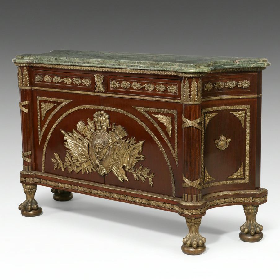 French Empire Style Gilt-Bronze Mounted Sideboard, Late 20th Century