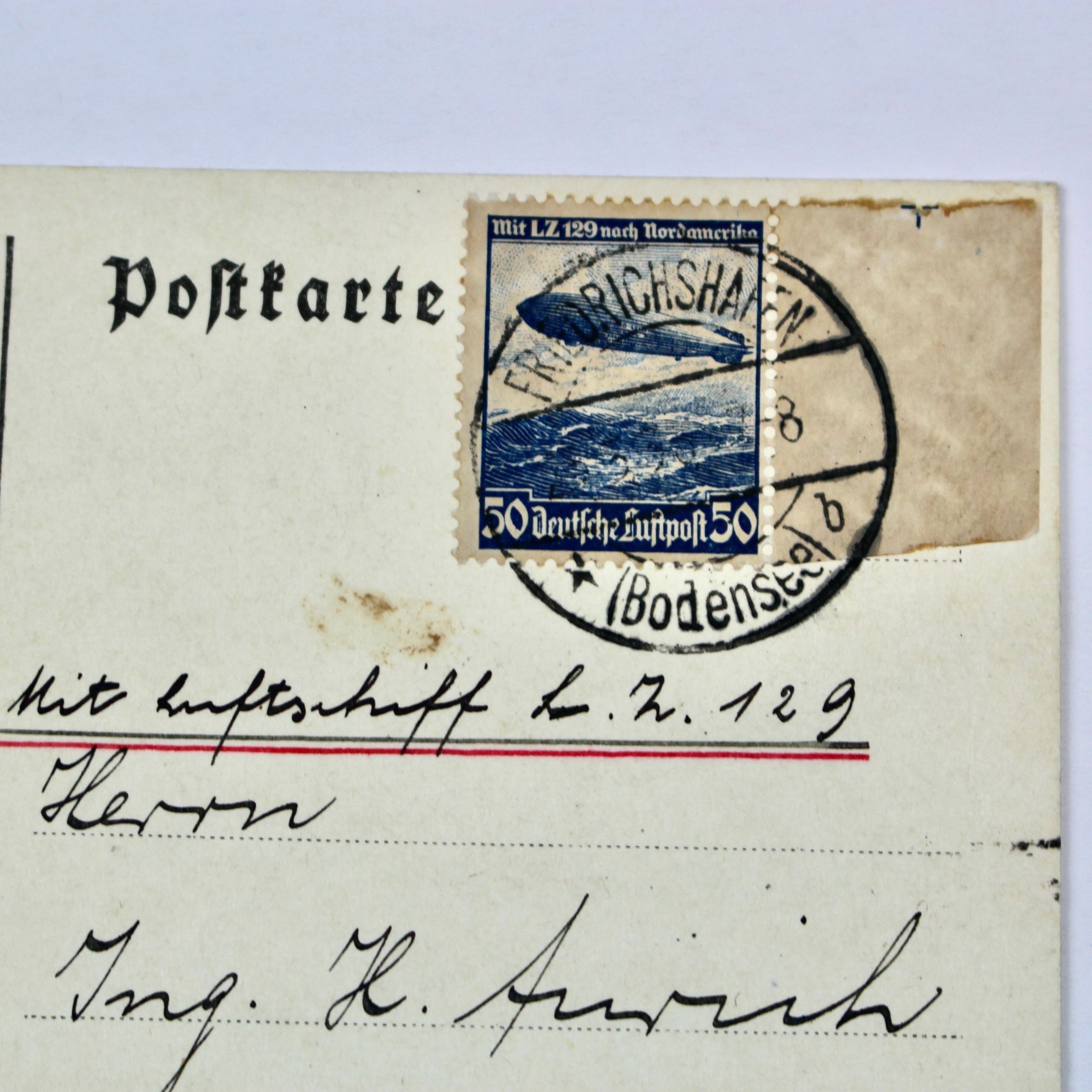 1936 Germany Hindenburg Postcard