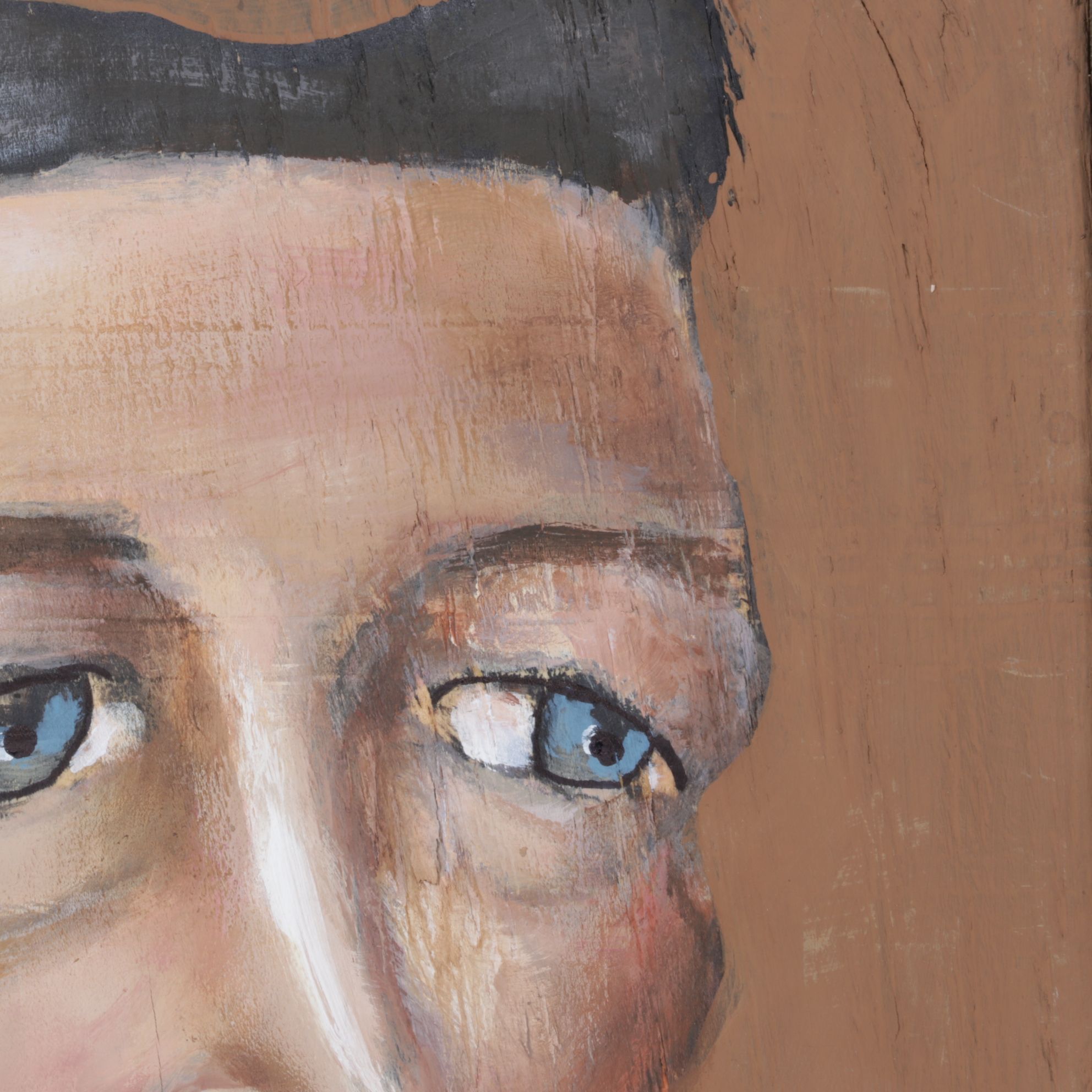 Aaron Wooten Stylized Mixed Media Portrait Painting "Simone Beauvoir", 2026