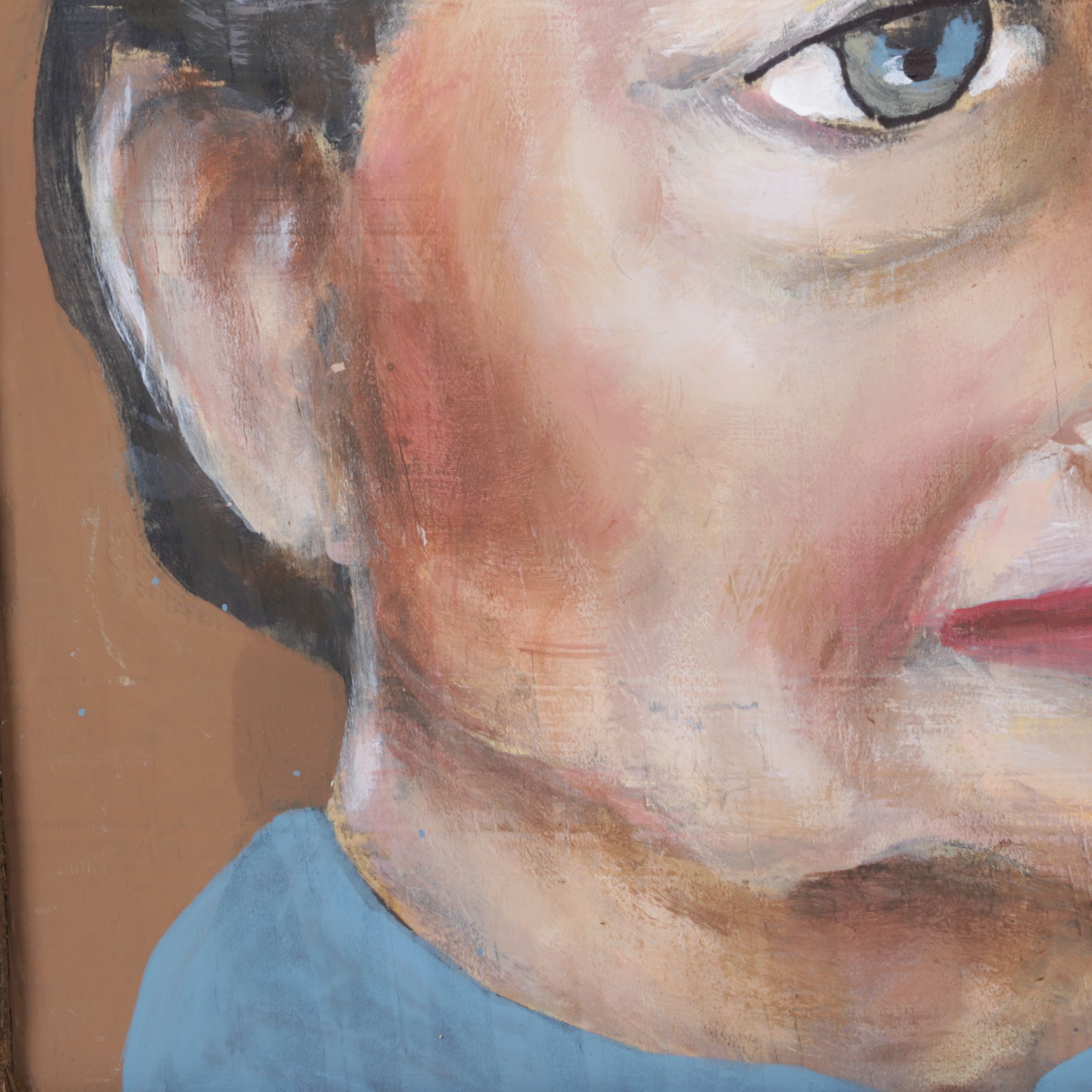 Aaron Wooten Stylized Mixed Media Portrait Painting "Simone Beauvoir", 2026