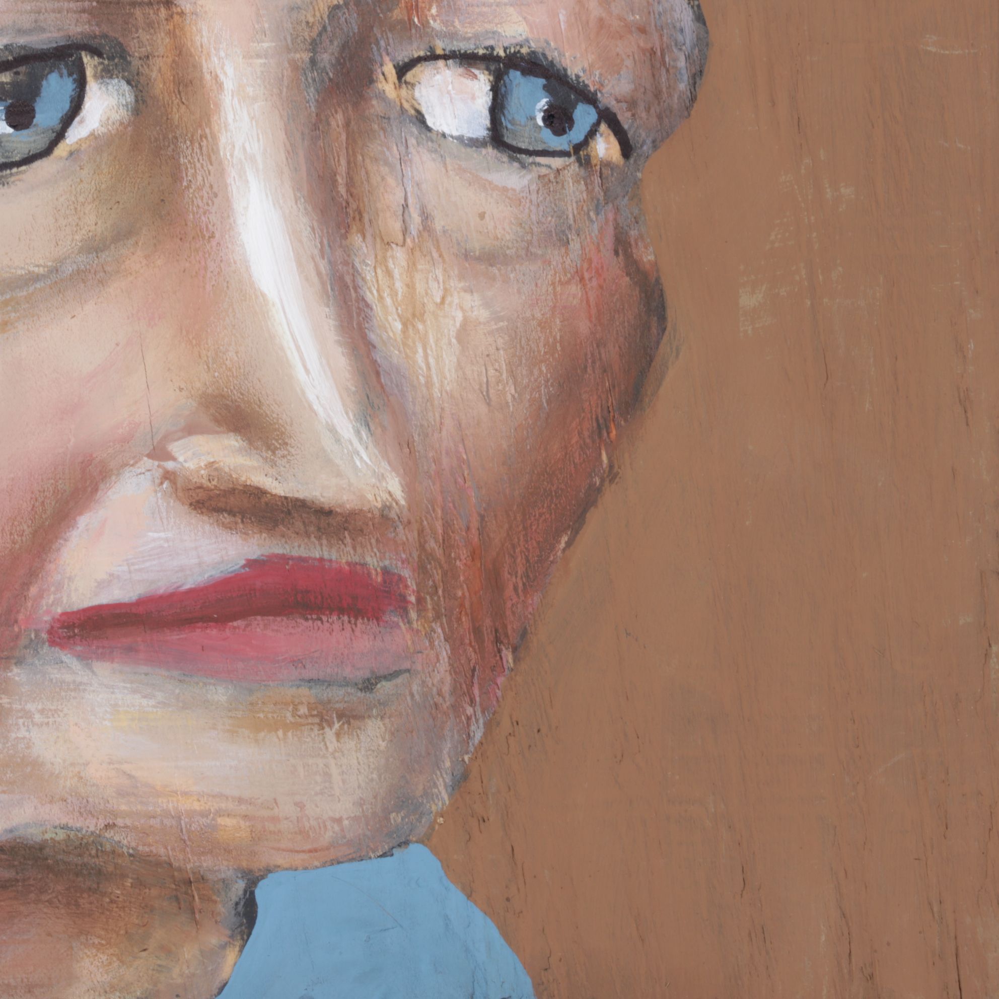 Aaron Wooten Stylized Mixed Media Portrait Painting "Simone Beauvoir", 2026