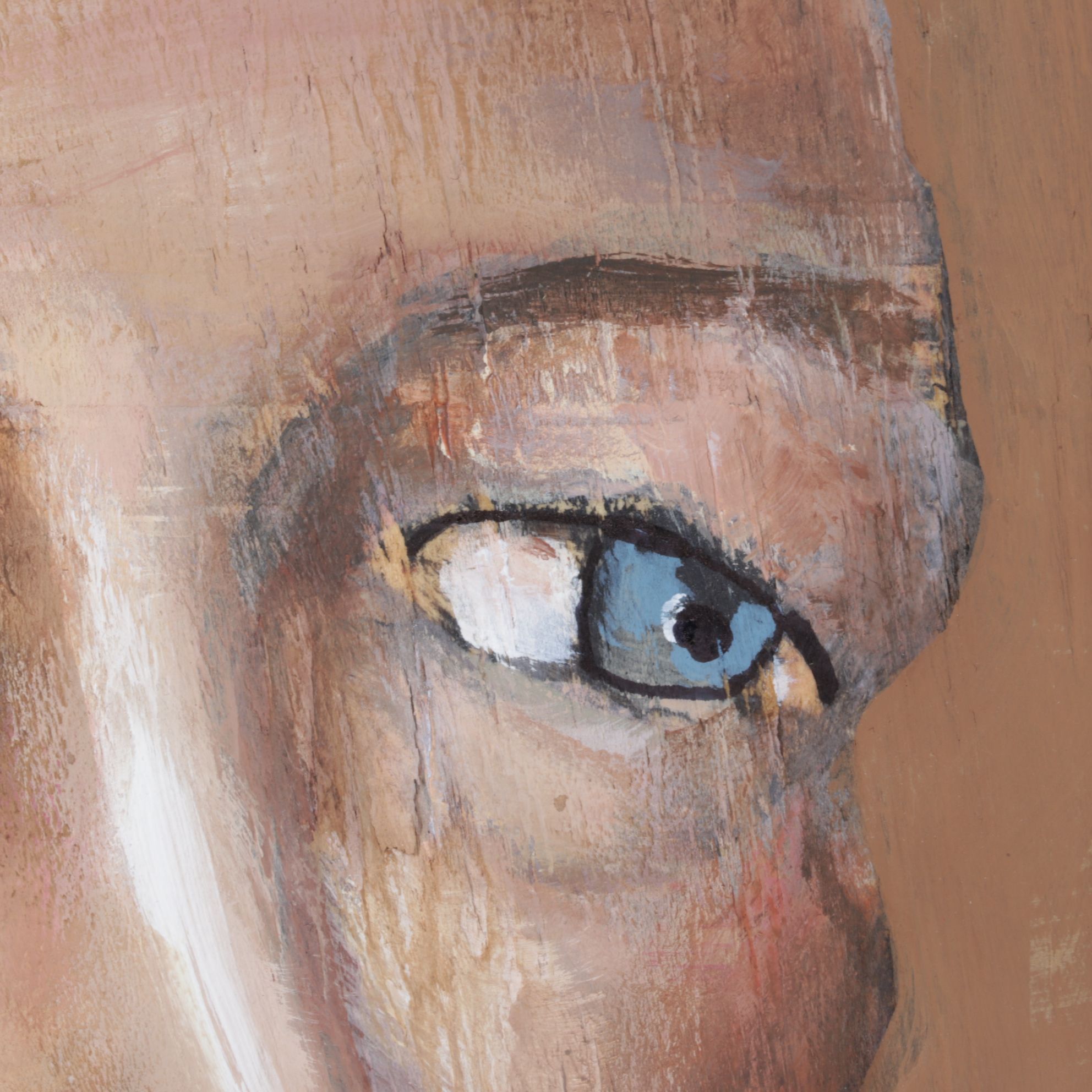 Aaron Wooten Stylized Mixed Media Portrait Painting "Simone Beauvoir", 2026