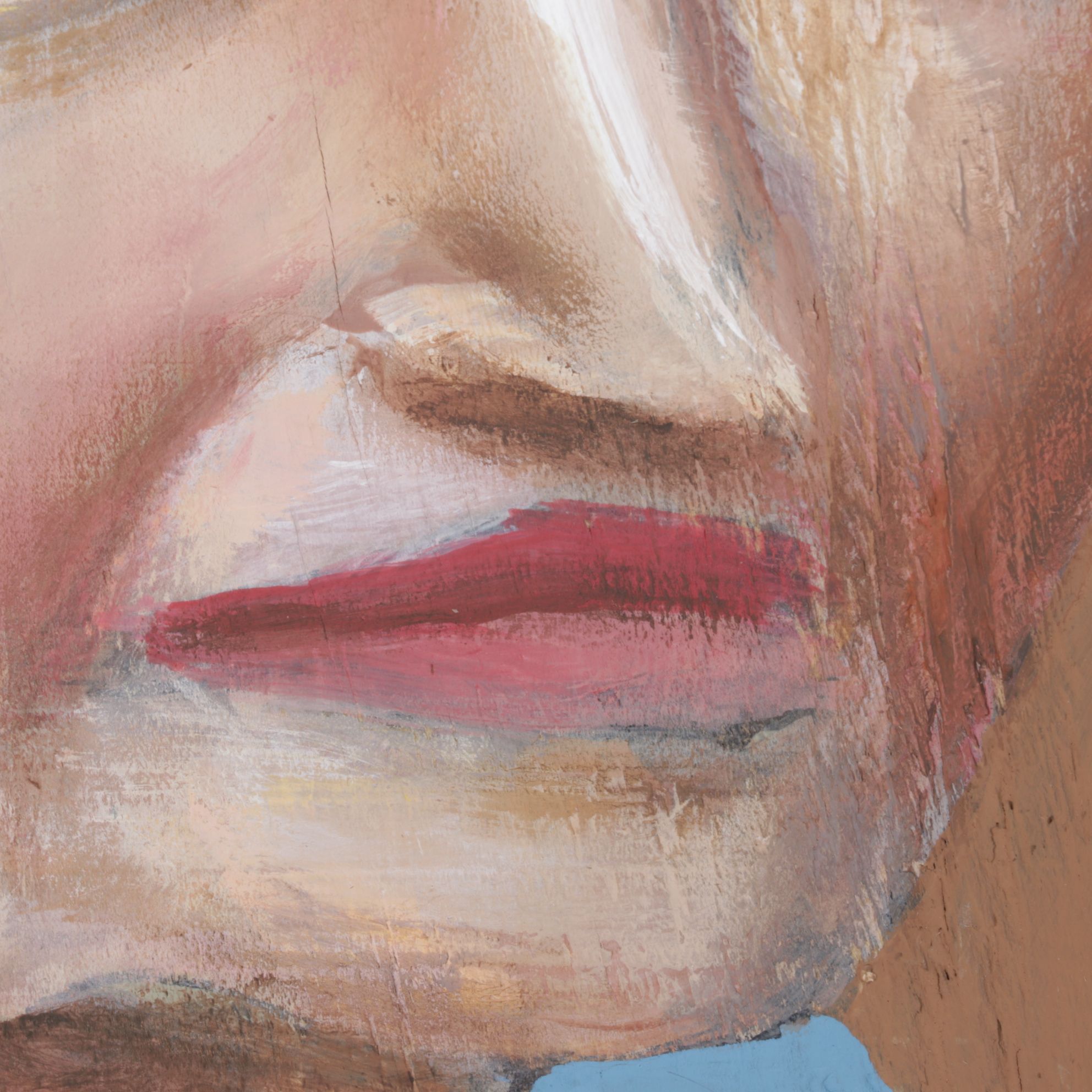 Aaron Wooten Stylized Mixed Media Portrait Painting "Simone Beauvoir", 2026