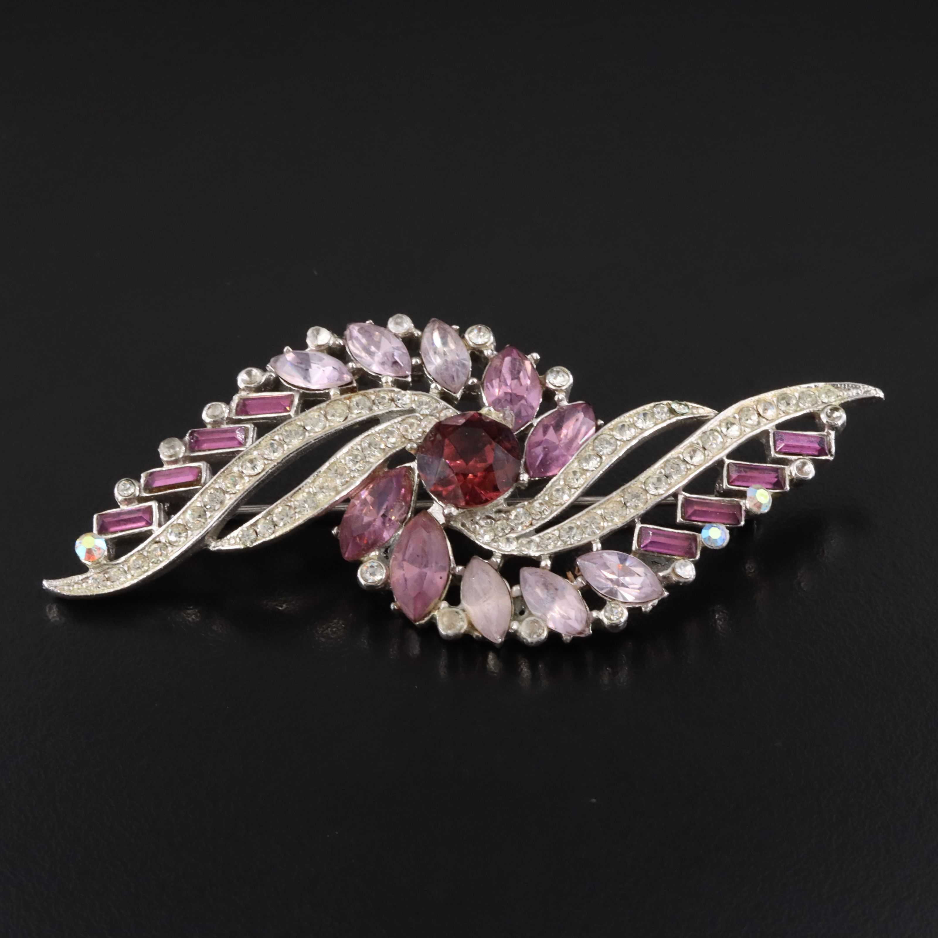 Vintage Joseph Wiesner Rhinestone Brooch