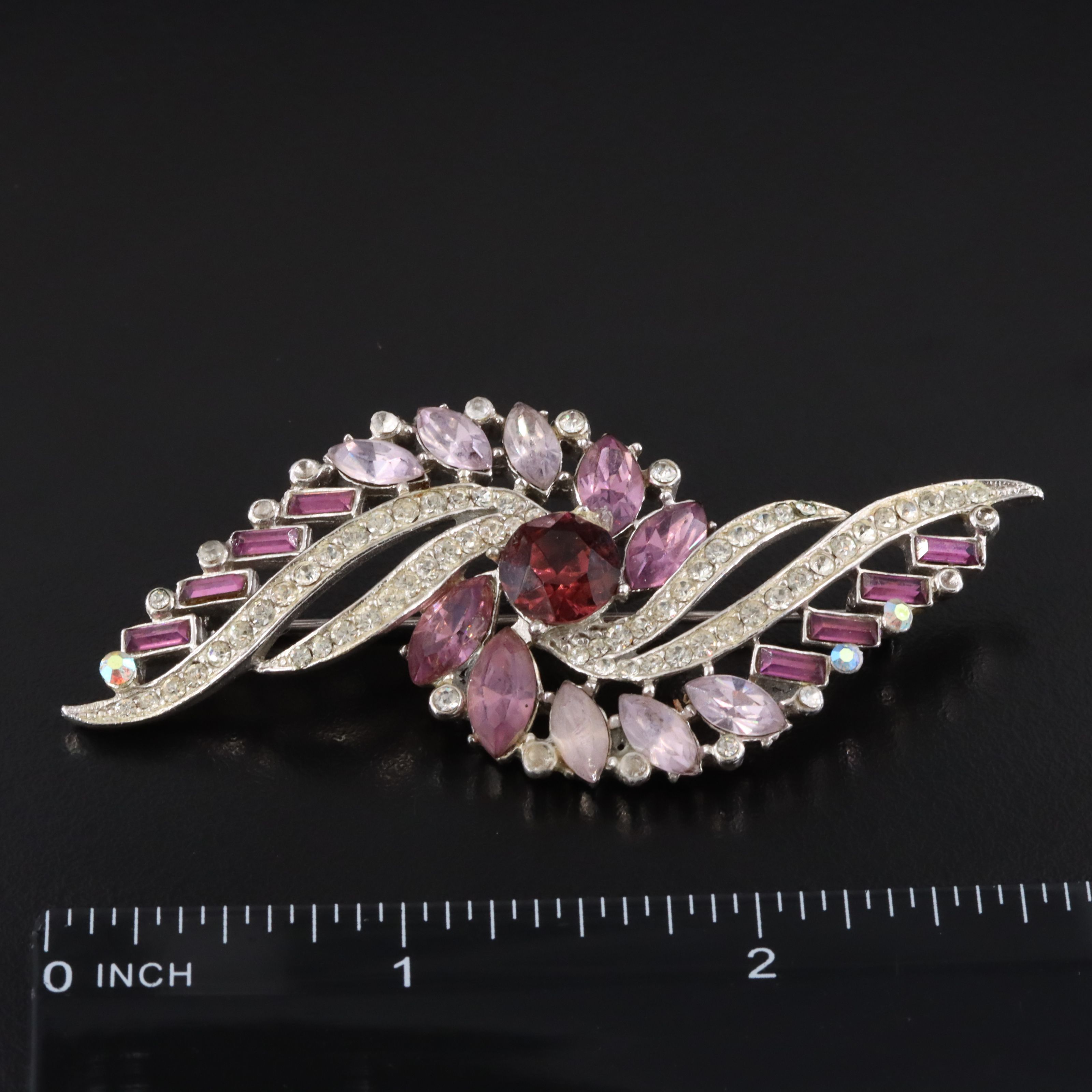 Vintage Joseph Wiesner Rhinestone Brooch