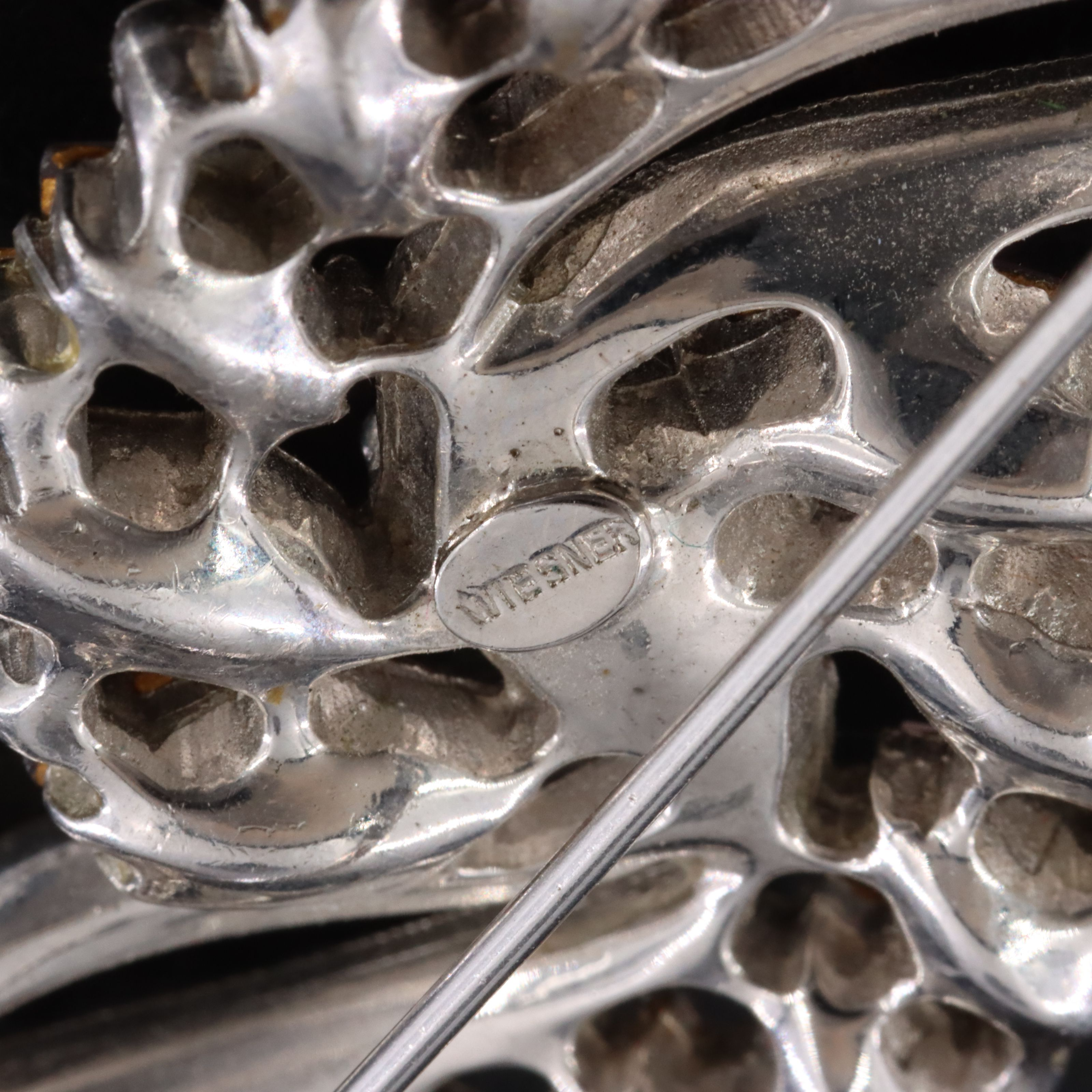 Vintage Joseph Wiesner Rhinestone Brooch