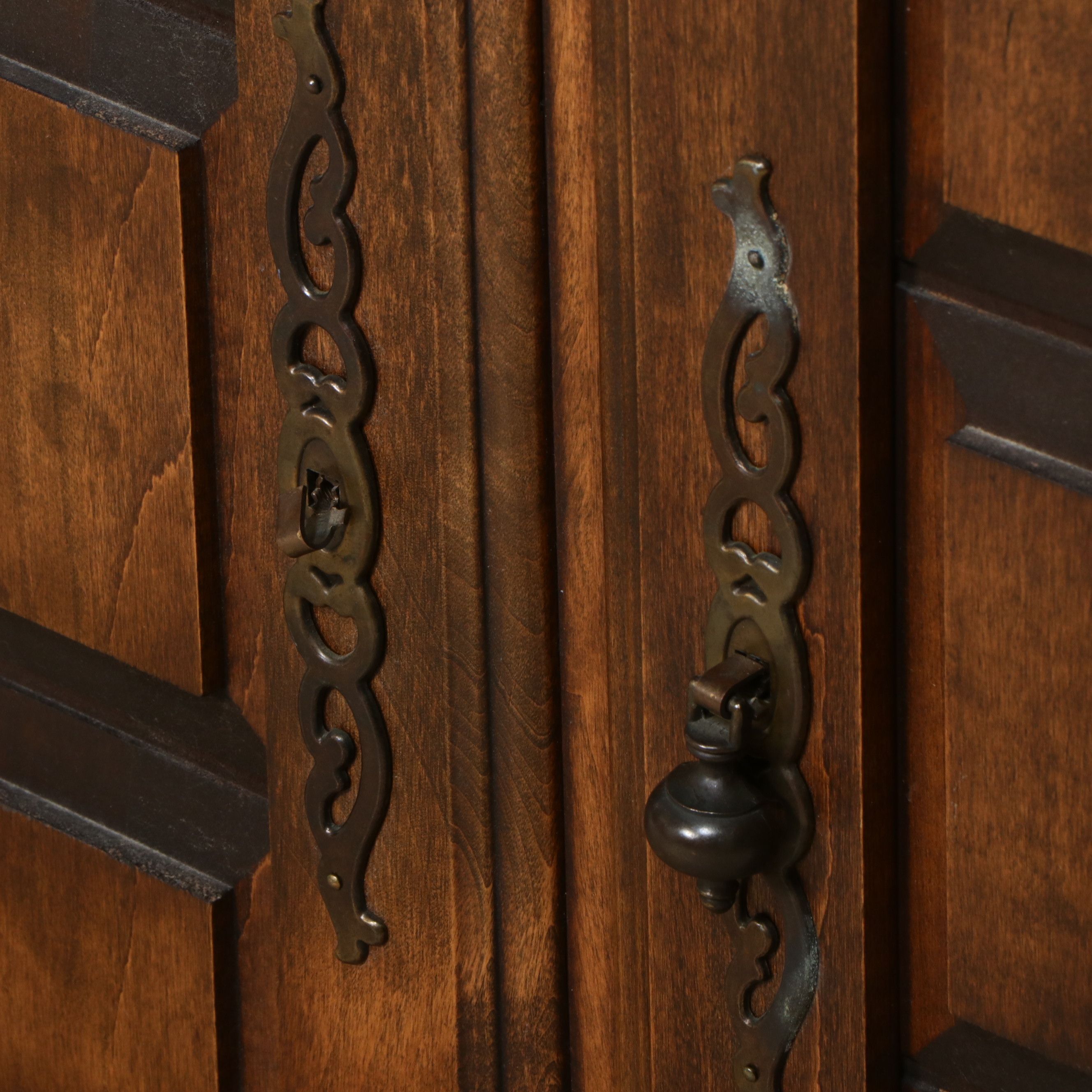 Spanish Revival Brutalist Style Oak Sideboard, Late 20th Century
