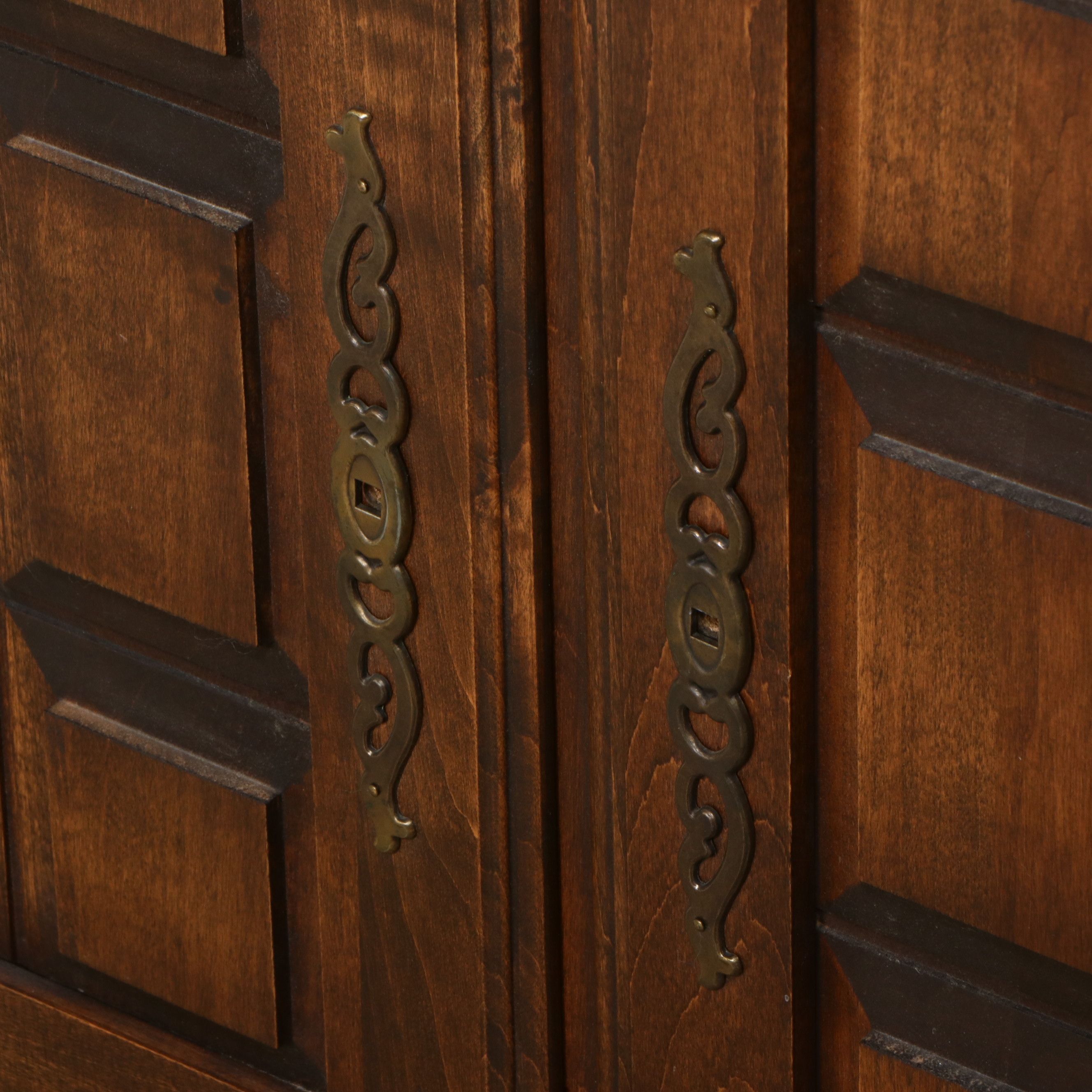 Spanish Revival Brutalist Style Oak Sideboard, Late 20th Century