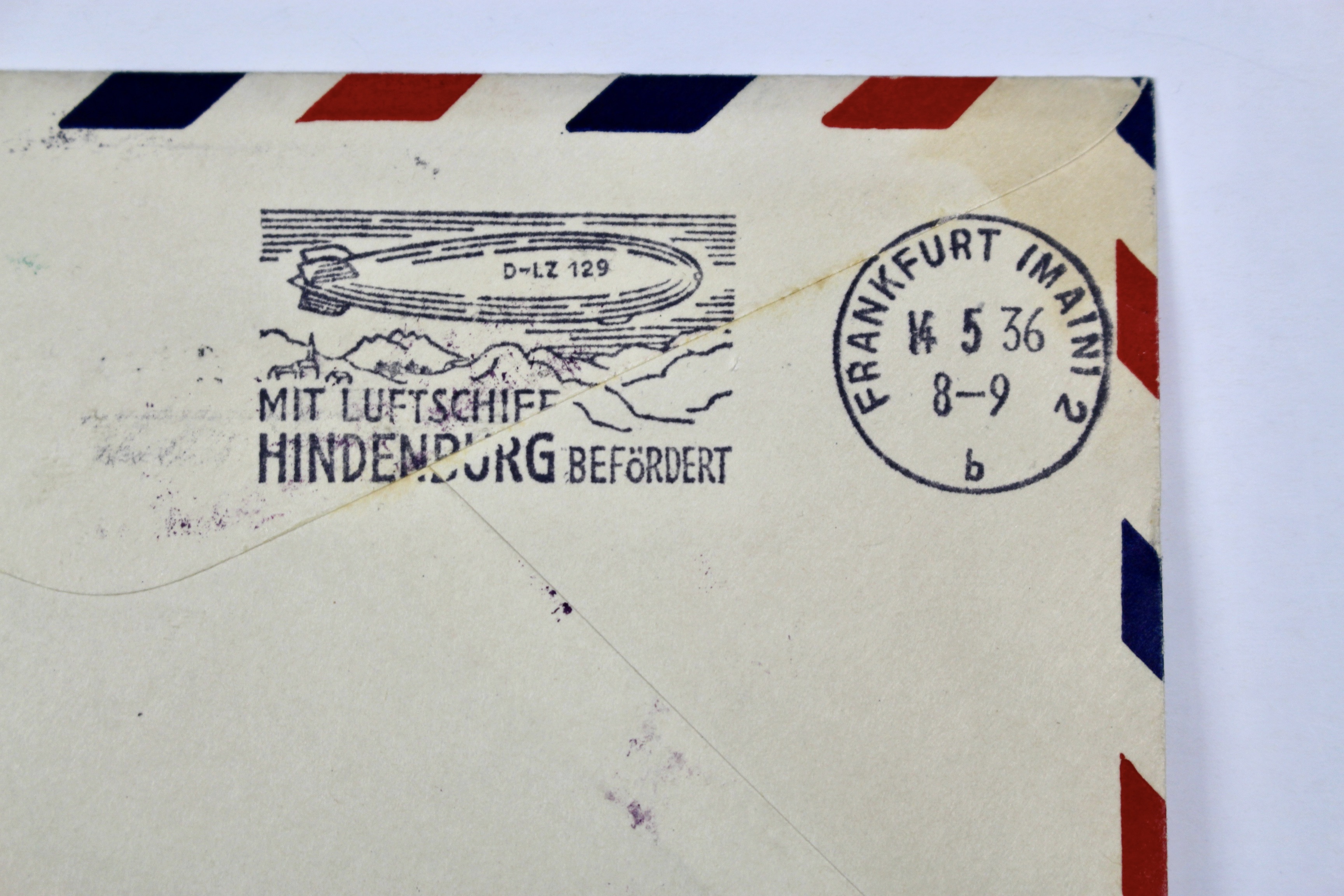 1936 Hindenburg Graf Zeppelin Postal Cover