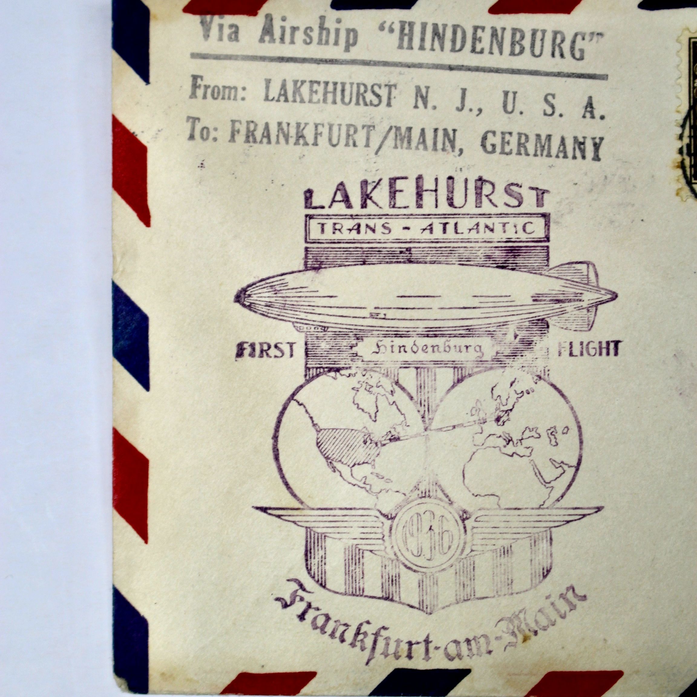 1936 Hindenburg Graf Zeppelin Postal Cover