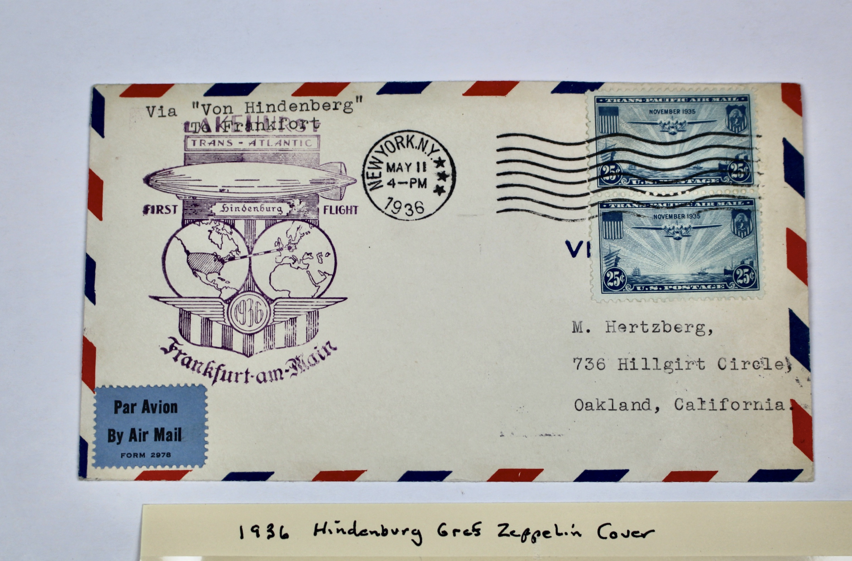 1936 Hindenburg Graf Zeppelin Postal Cover
